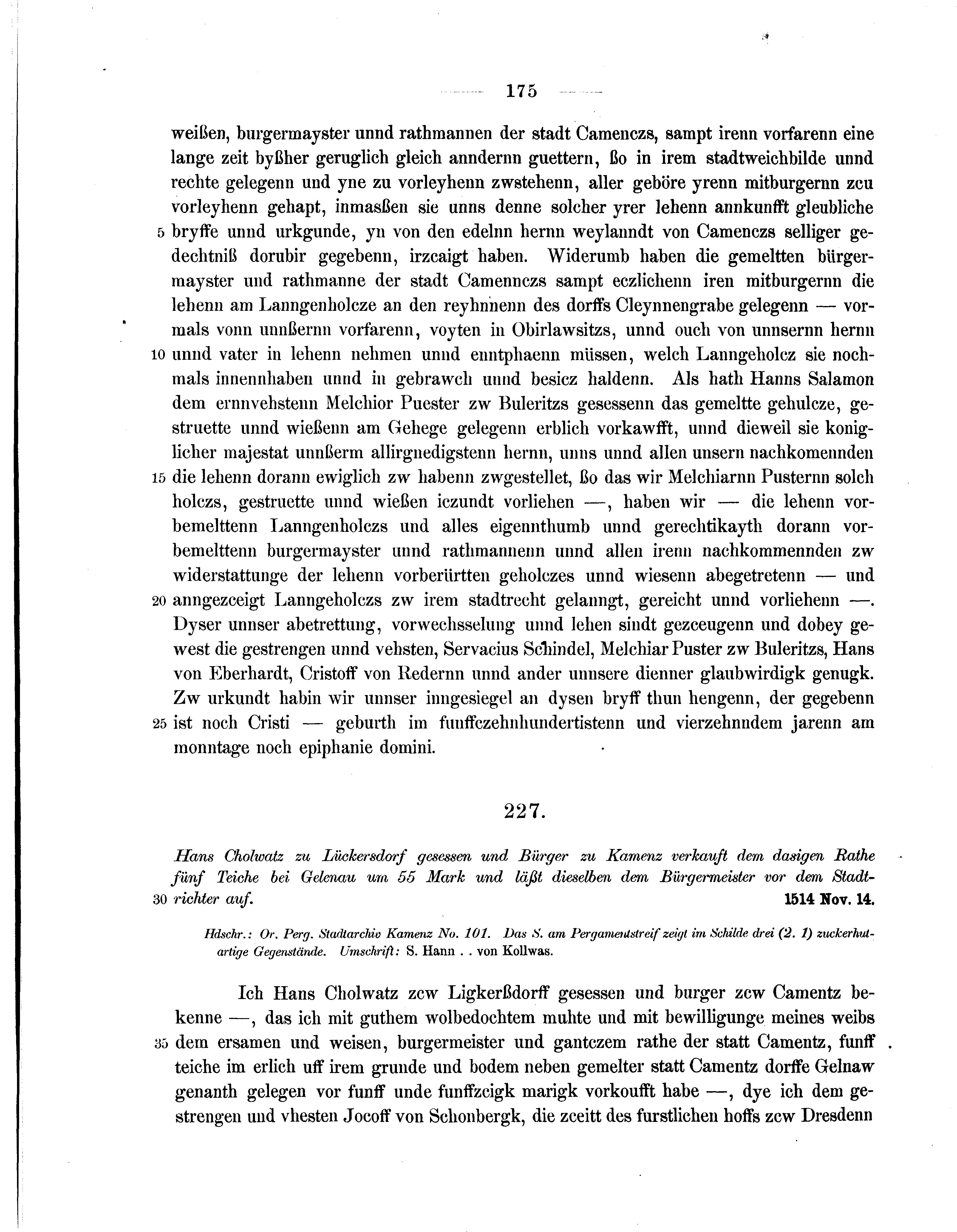 Historische Urkunde Seite 175 aus Band cds2_07
