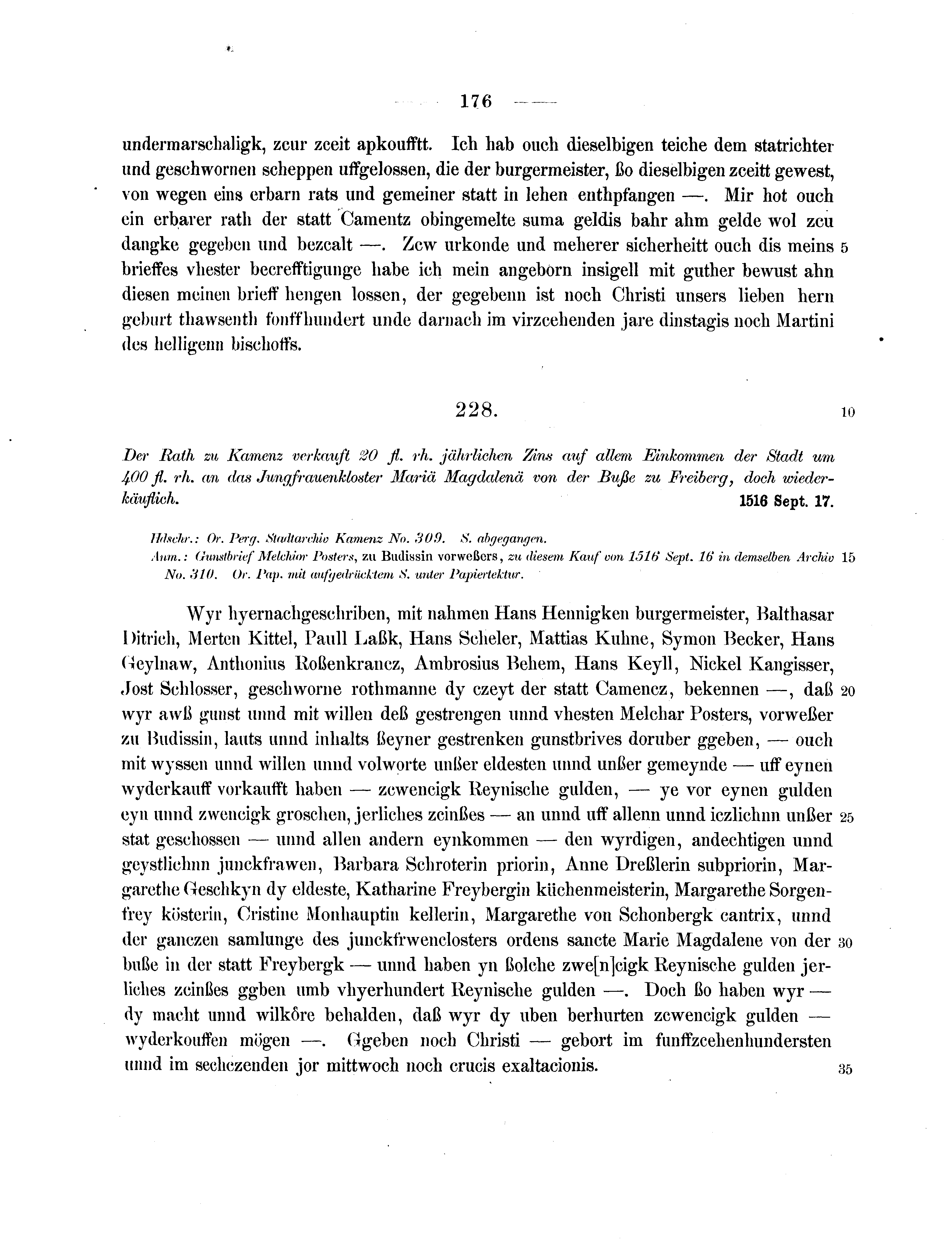 Historische Urkunde Seite 176 aus Band cds2_07