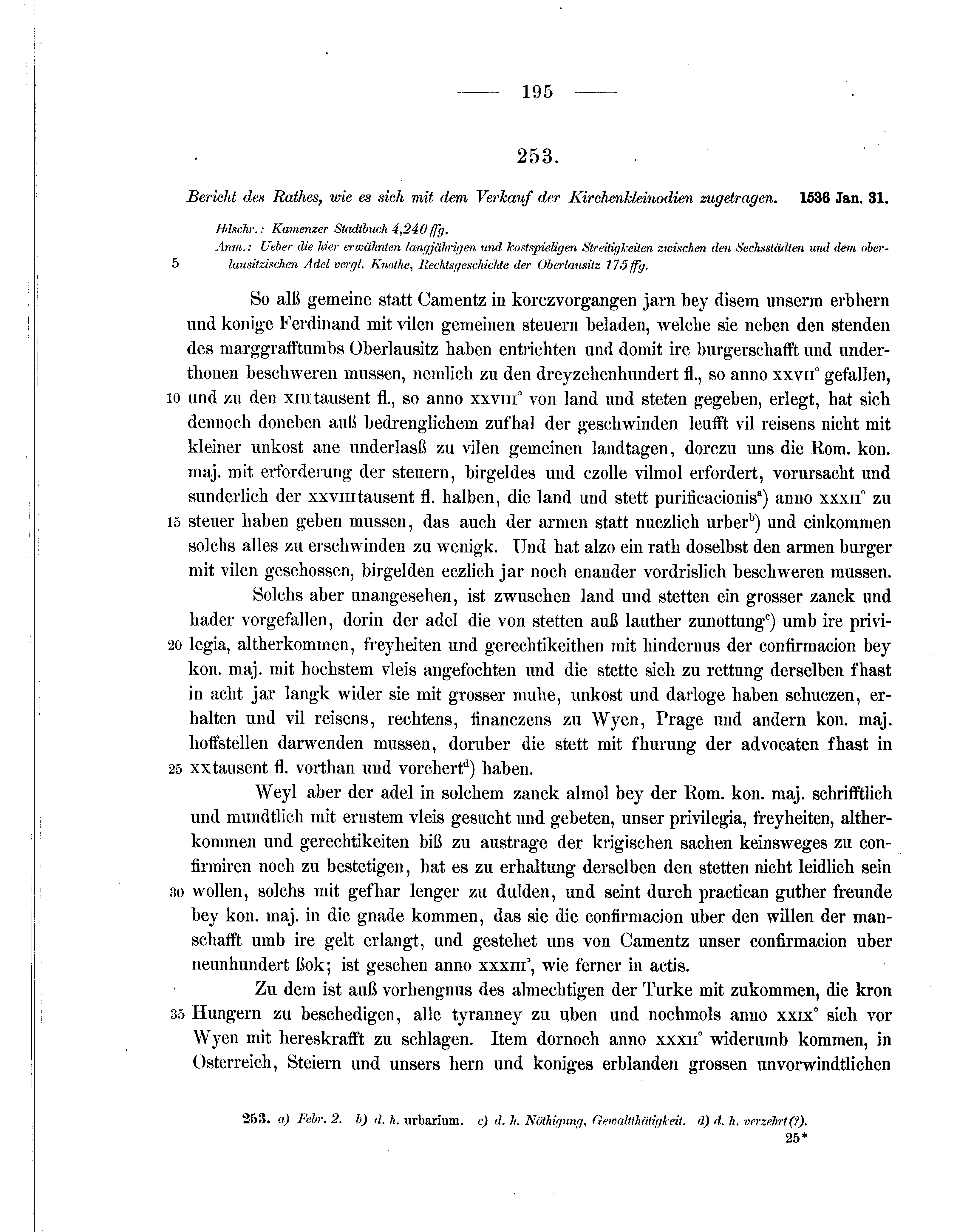 Historische Urkunde Seite 195 aus Band cds2_07