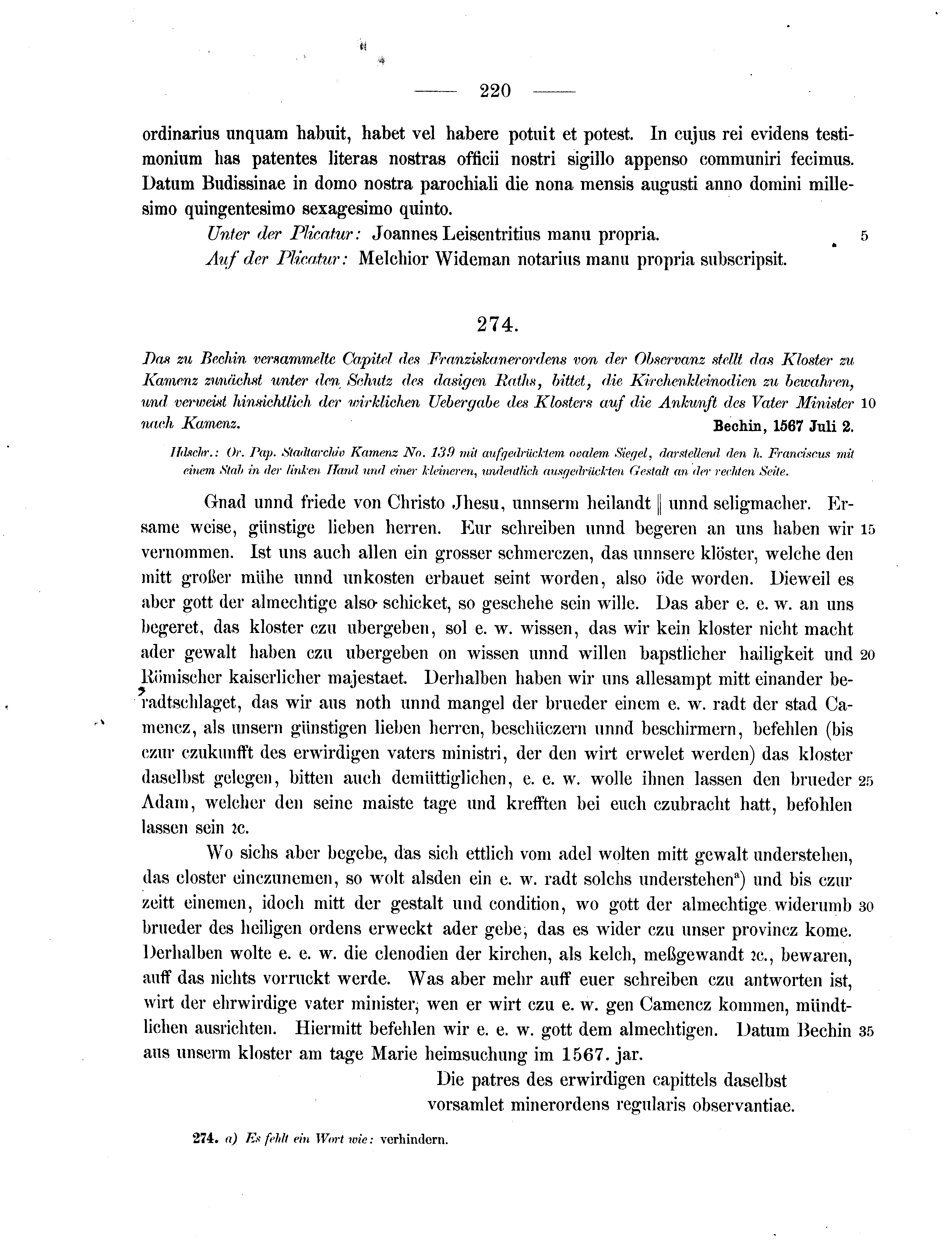 Historische Urkunde Seite 220 aus Band cds2_07