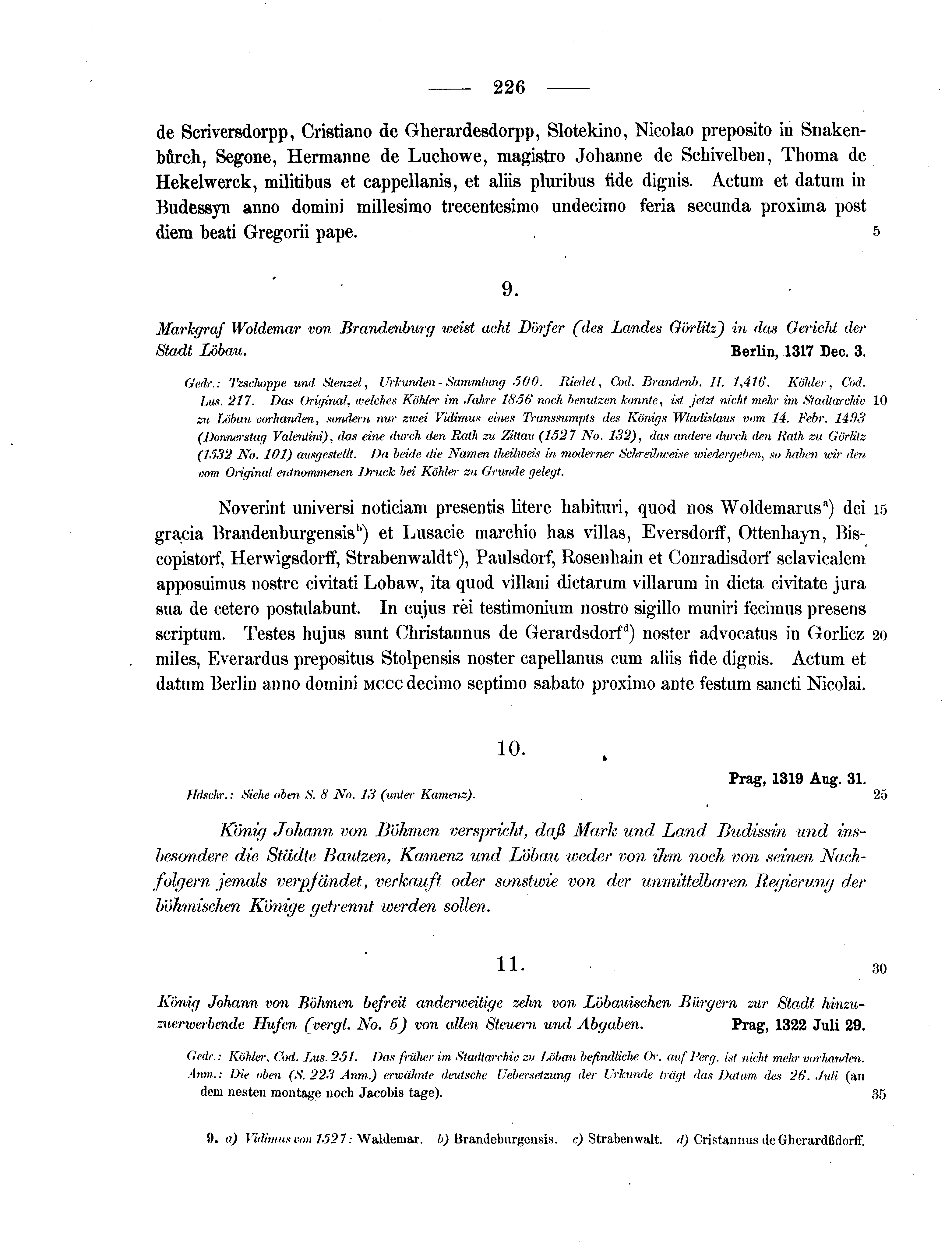 Historische Urkunde Seite 226 aus Band cds2_07