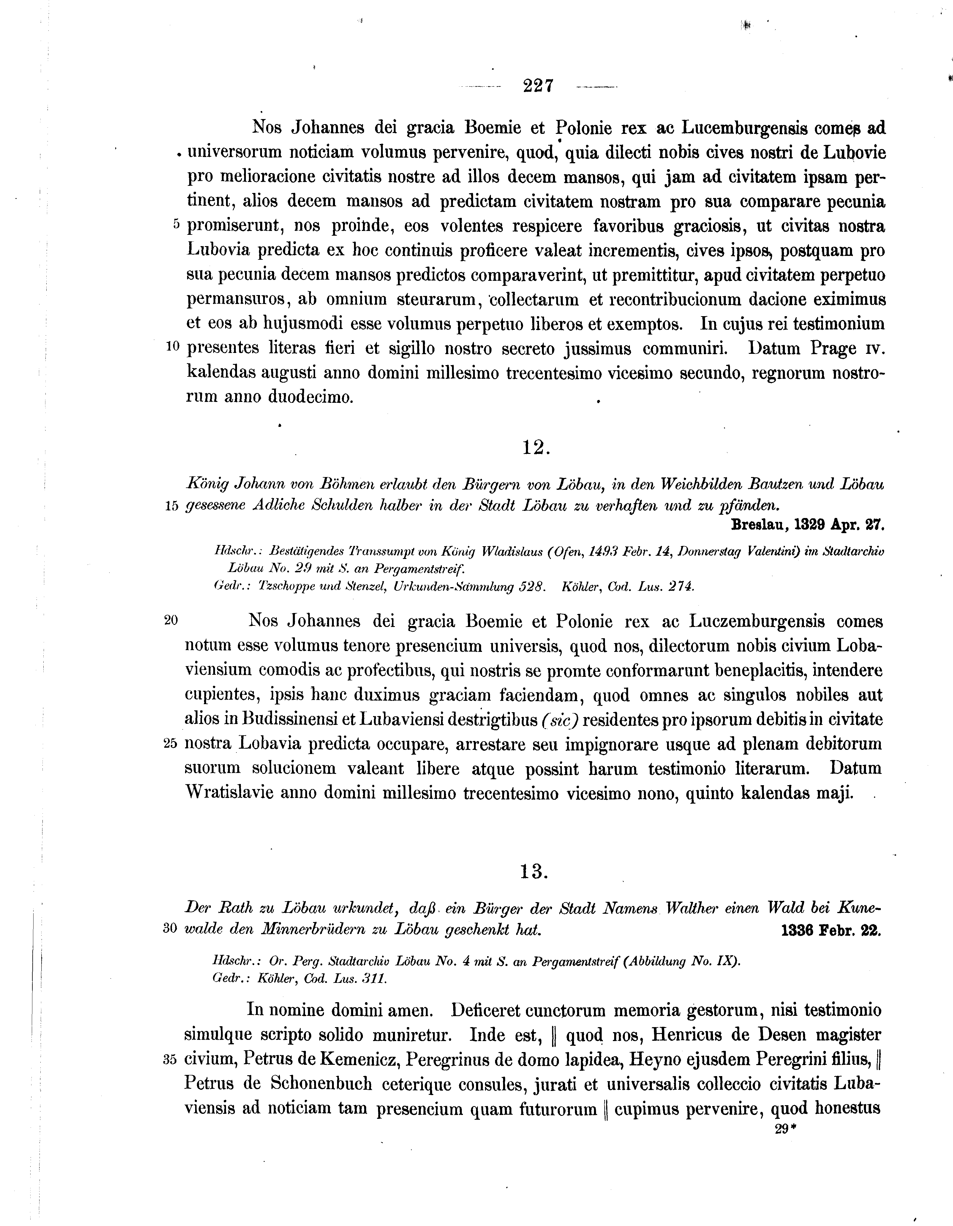 Historische Urkunde Seite 227 aus Band cds2_07