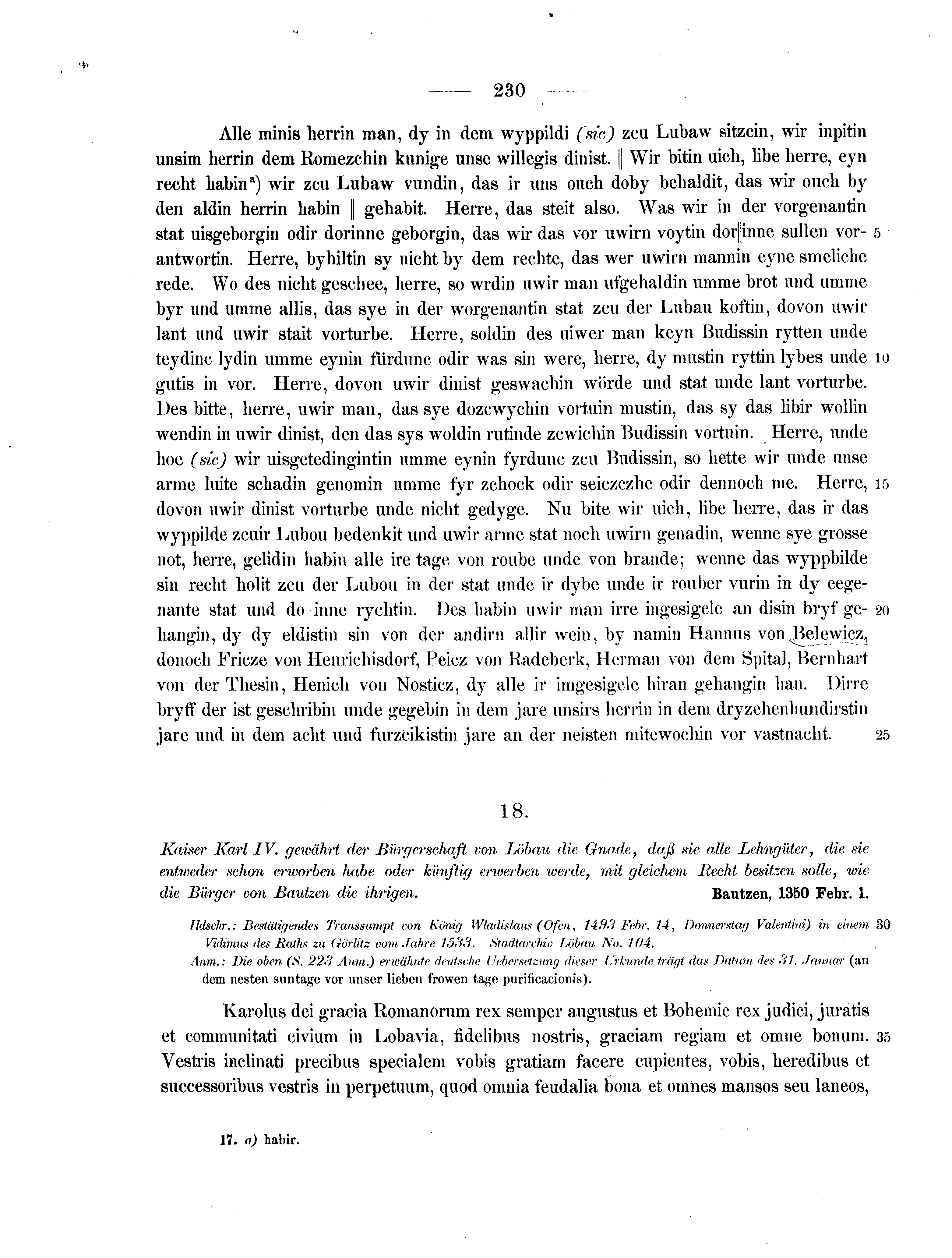 Historische Urkunde Seite 230 aus Band cds2_07