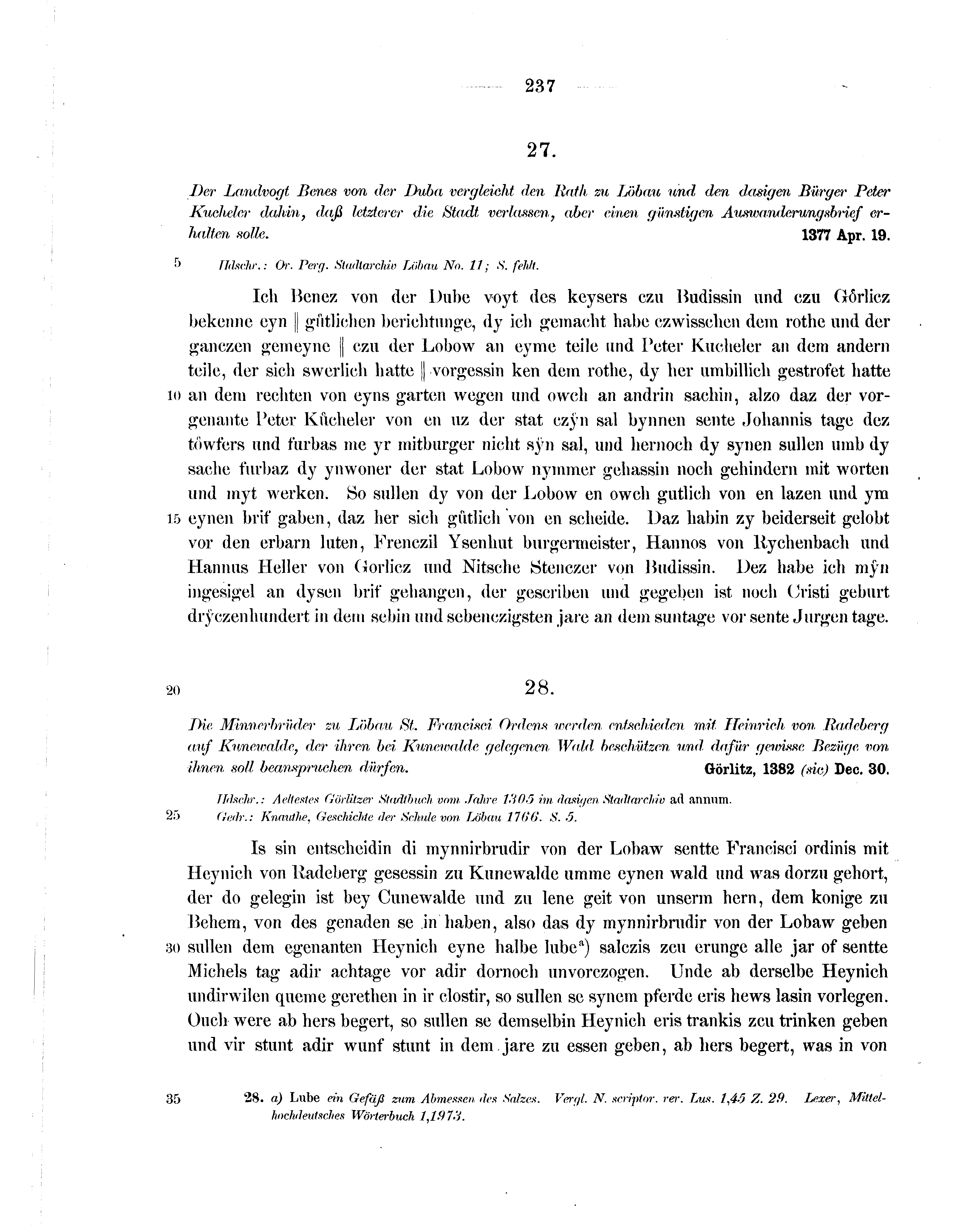 Historische Urkunde Seite 237 aus Band cds2_07