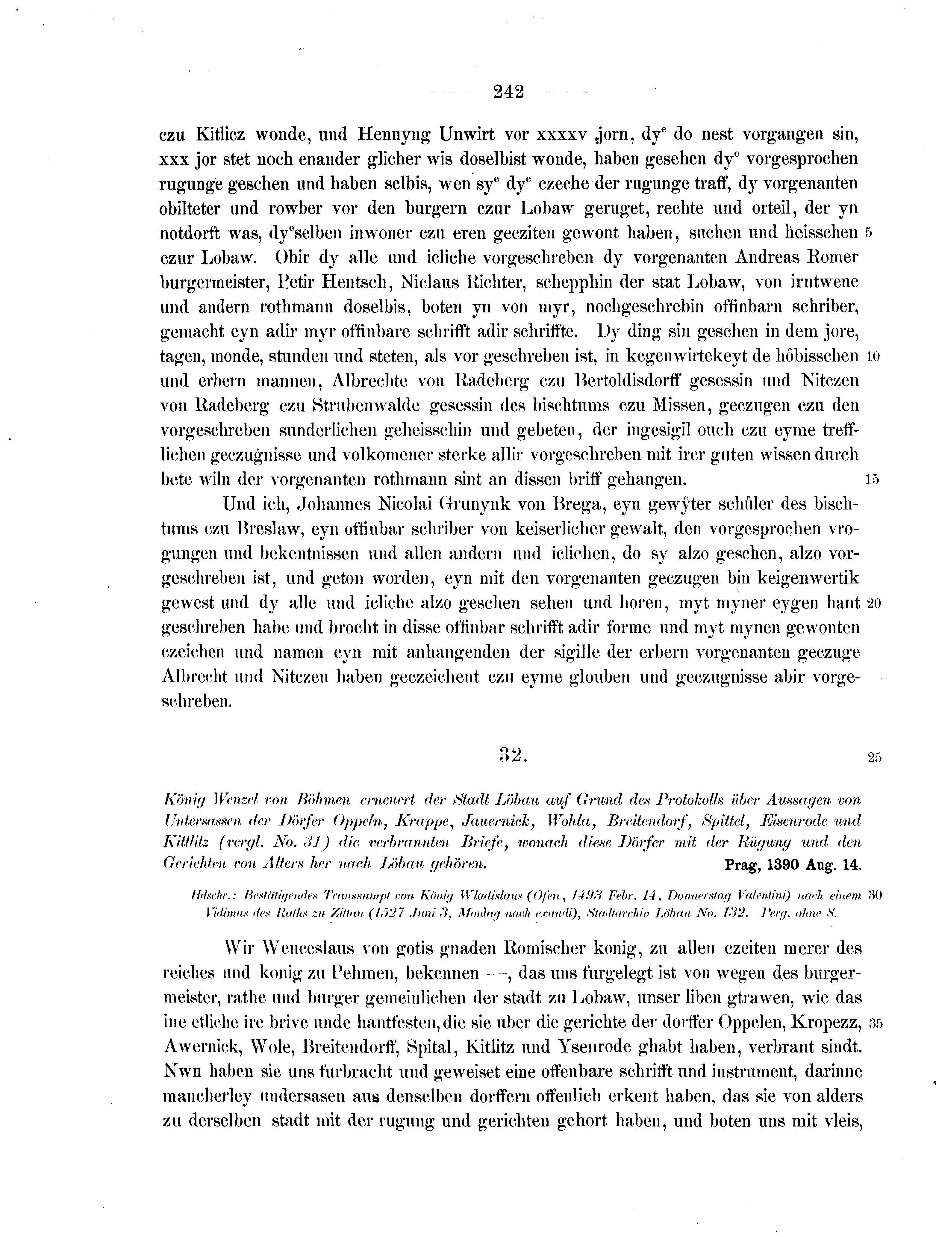 Historische Urkunde Seite 242 aus Band cds2_07