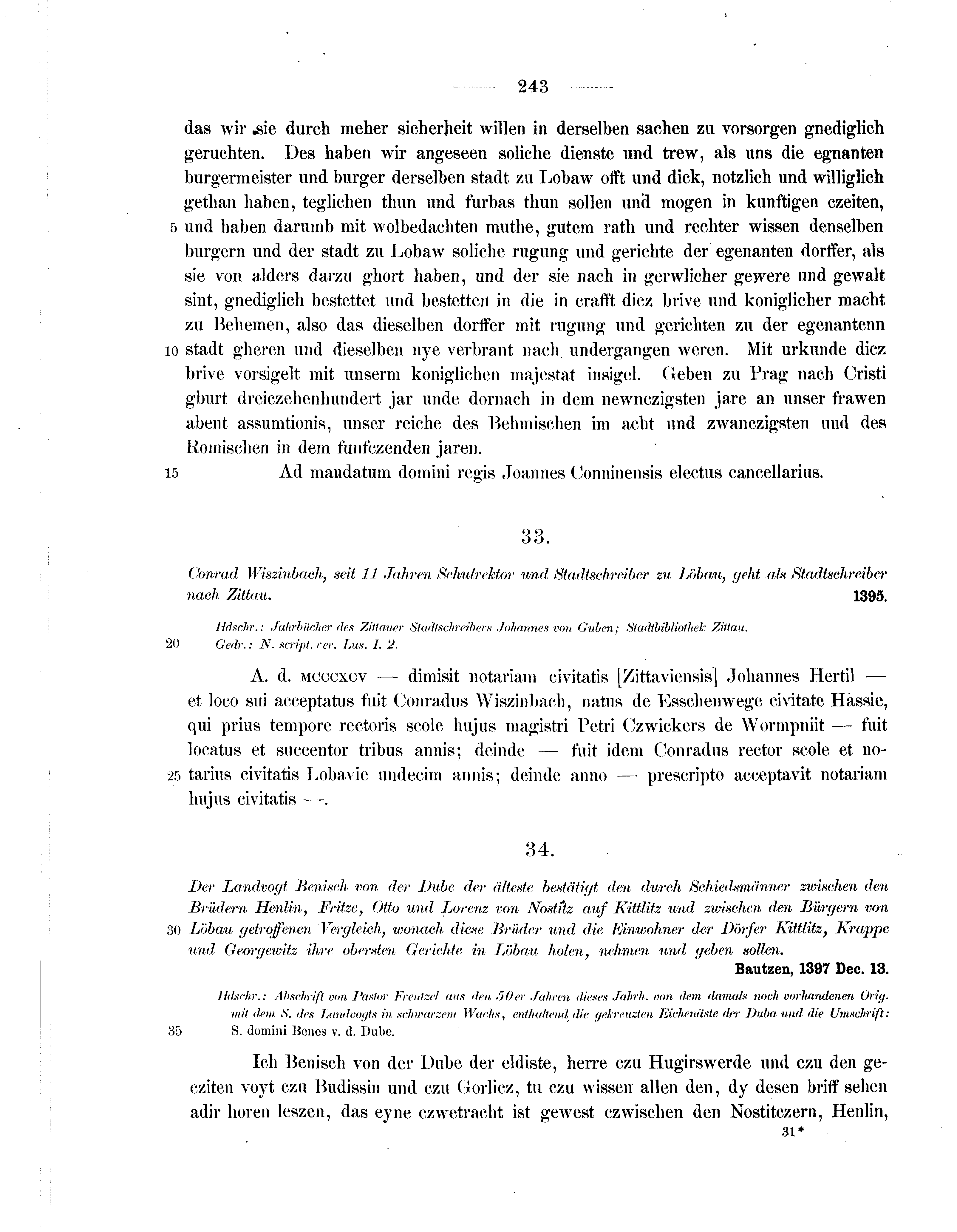 Historische Urkunde Seite 243 aus Band cds2_07