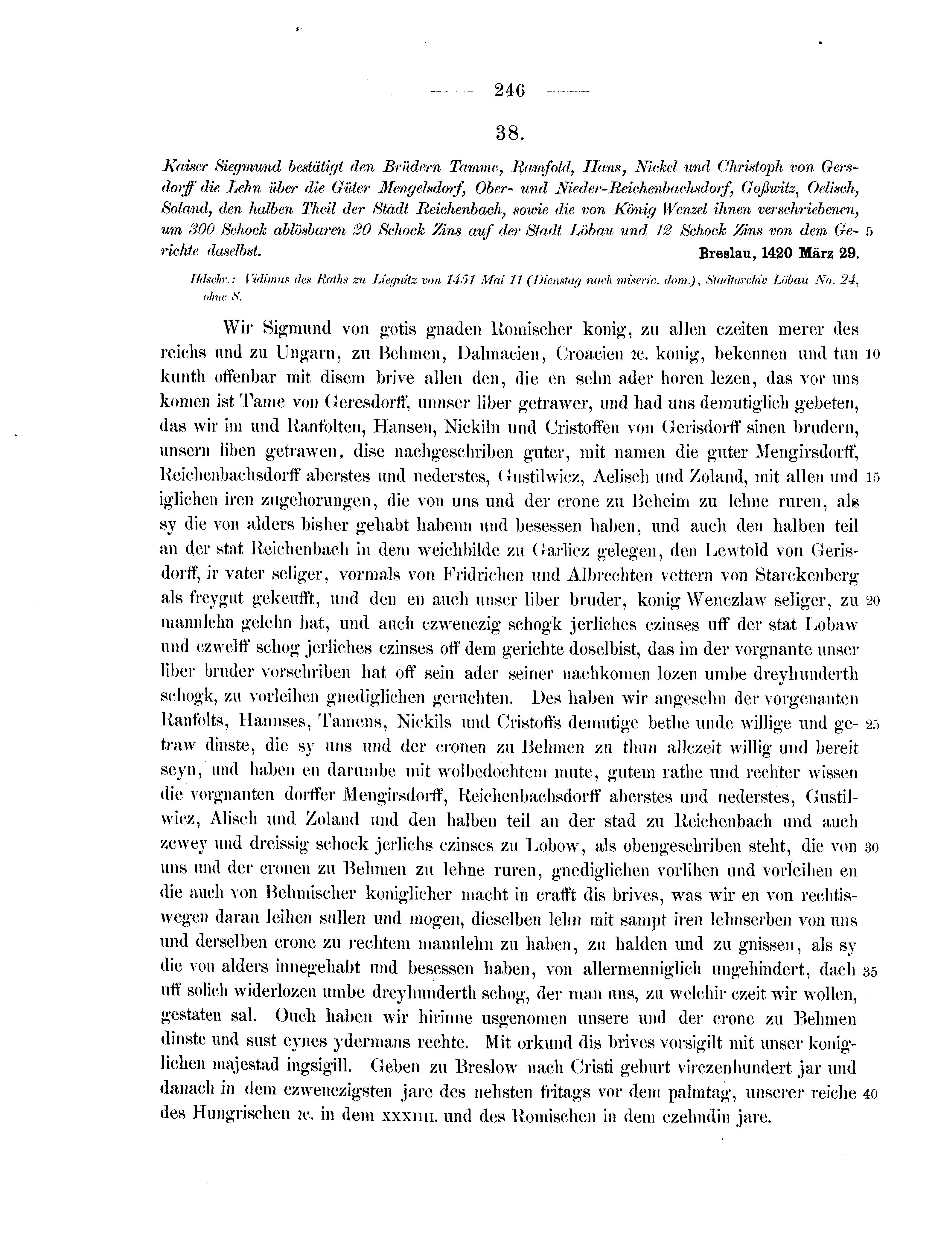 Historische Urkunde Seite 246 aus Band cds2_07