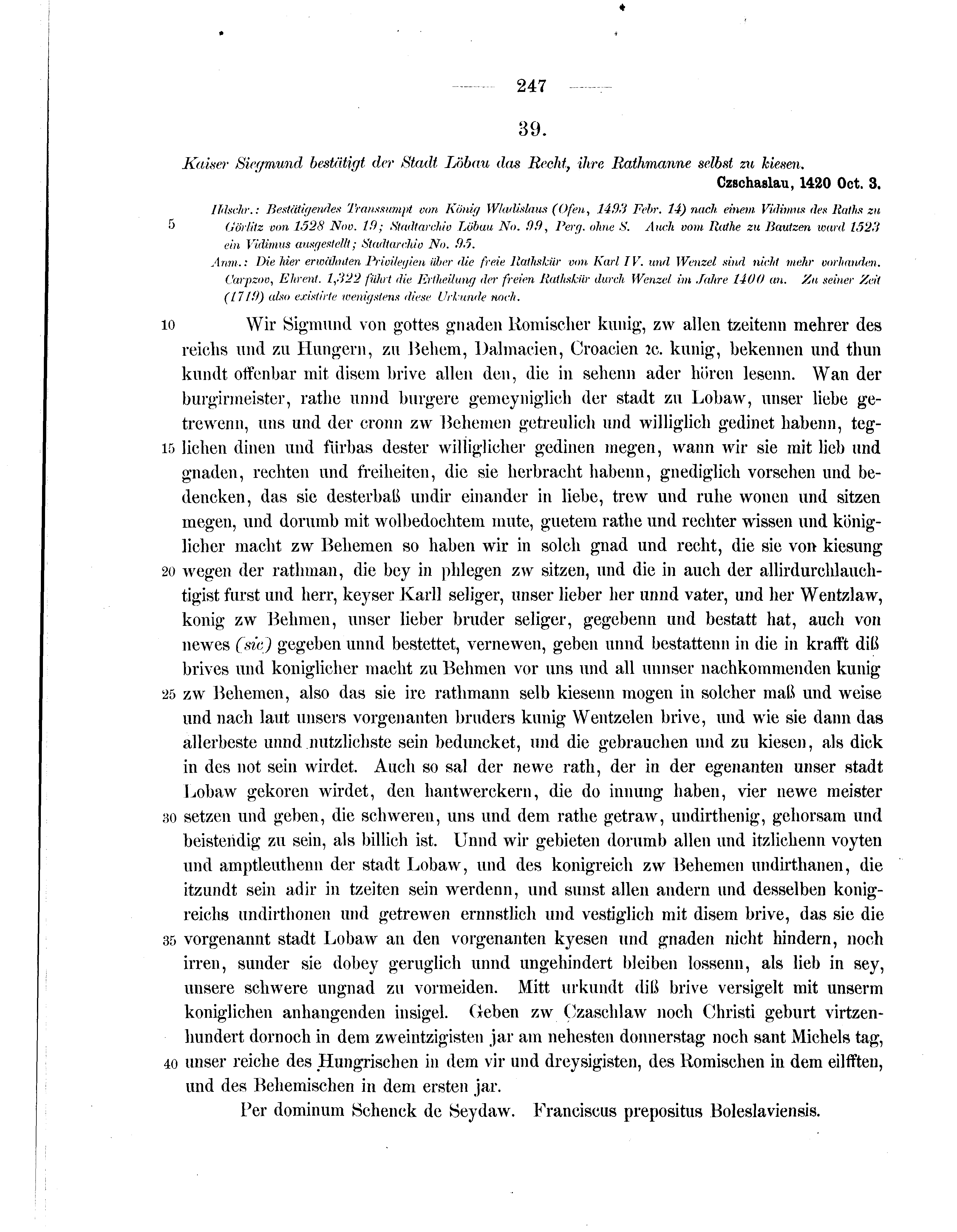 Historische Urkunde Seite 247 aus Band cds2_07