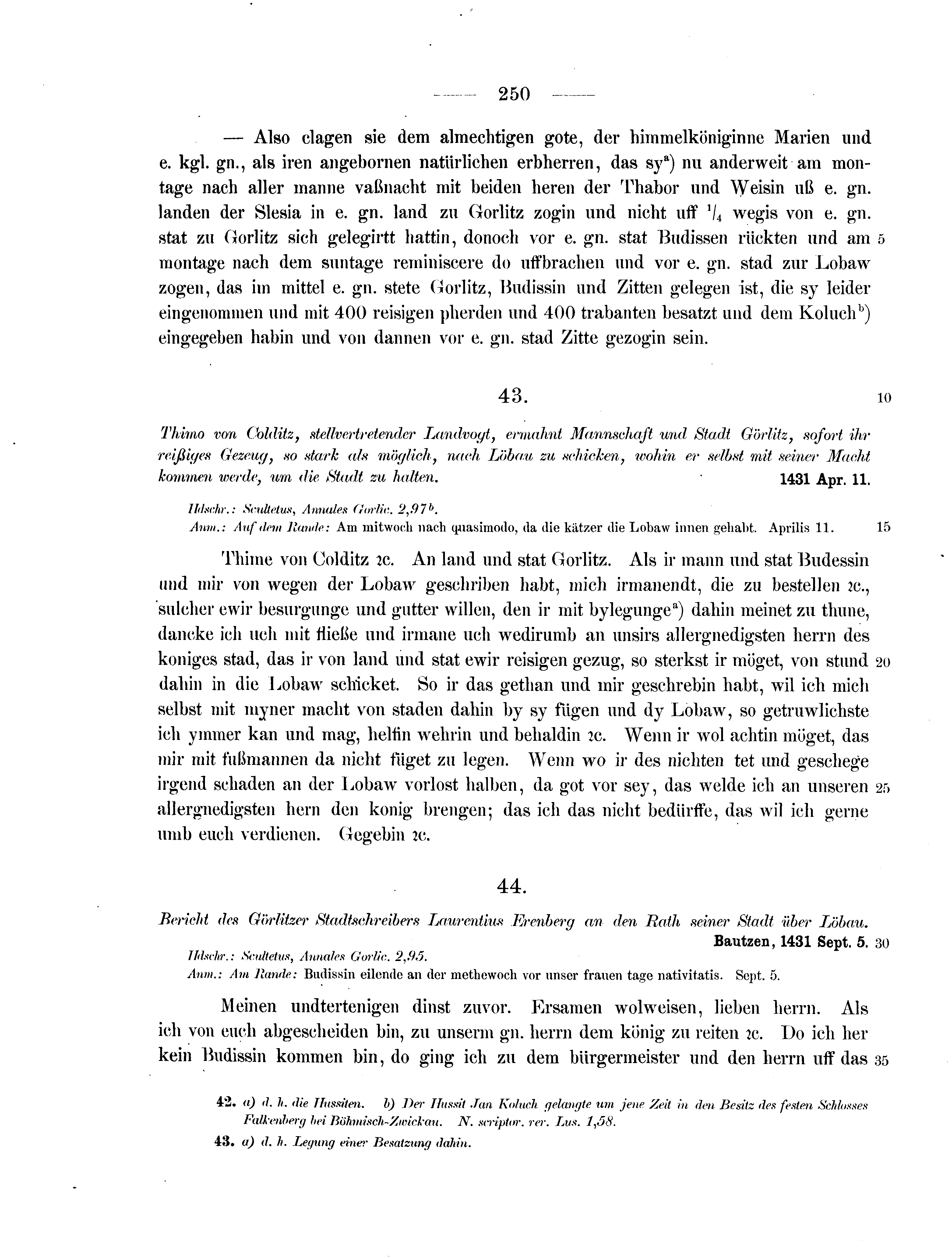 Historische Urkunde Seite 250 aus Band cds2_07