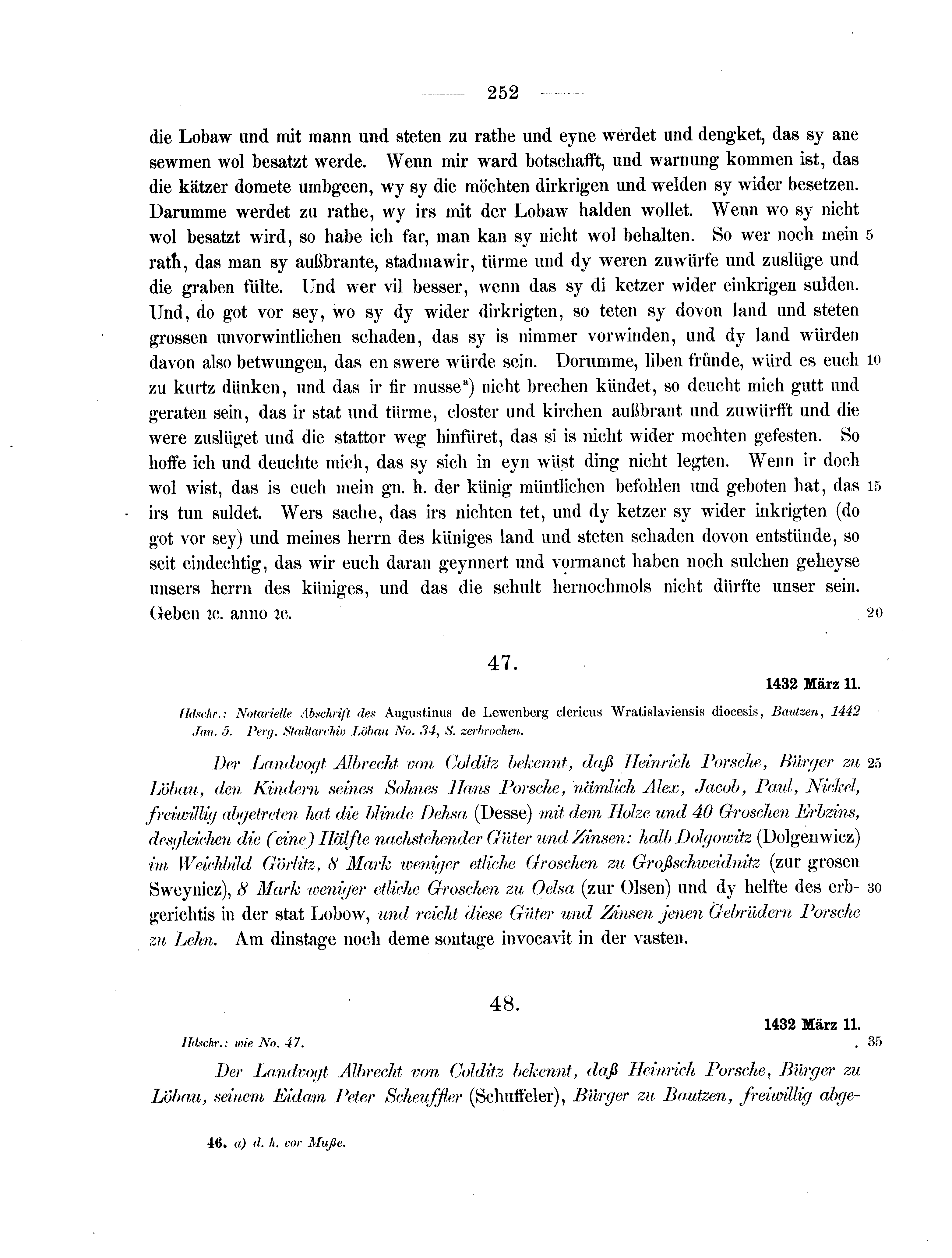 Historische Urkunde Seite 252 aus Band cds2_07