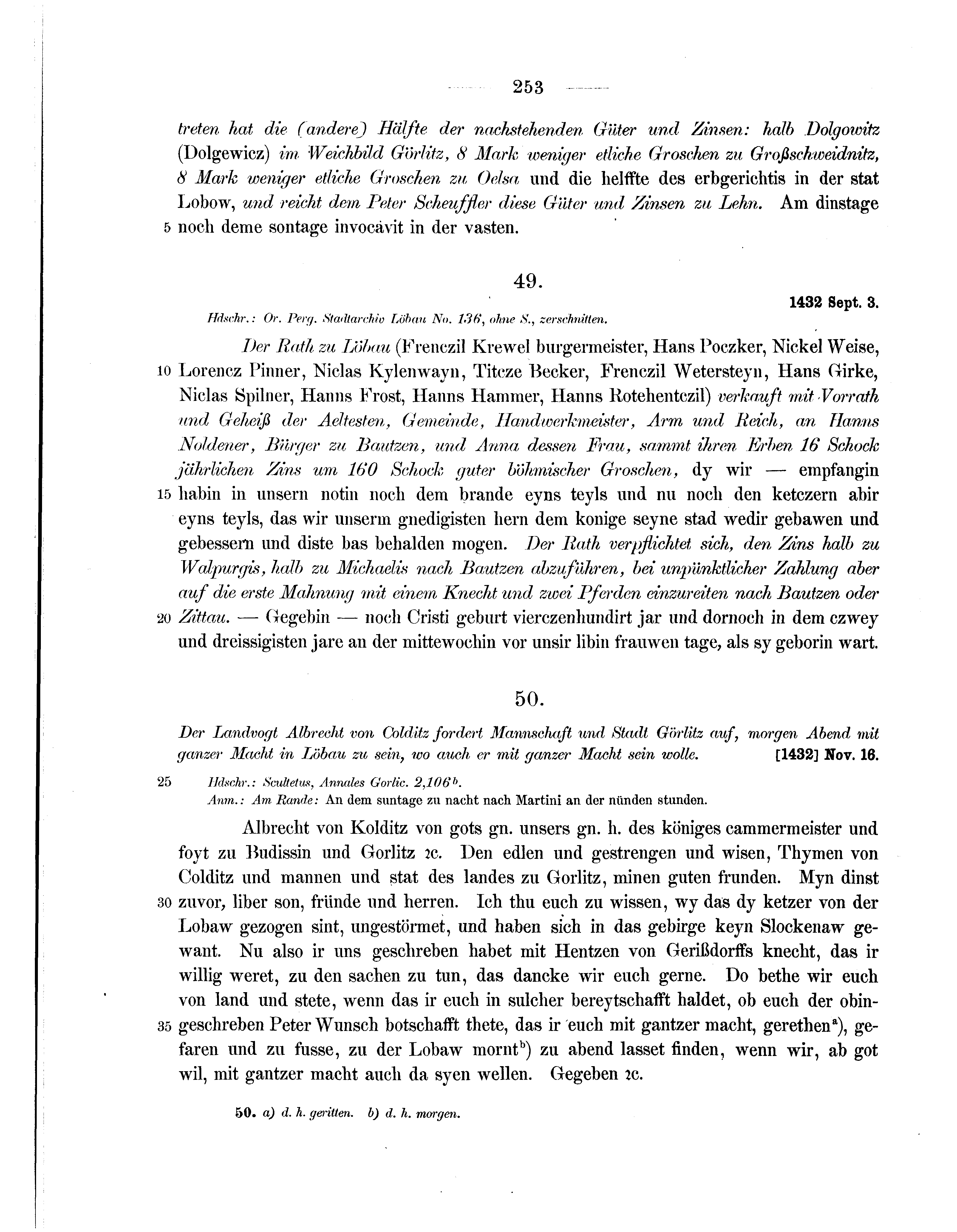 Historische Urkunde Seite 253 aus Band cds2_07