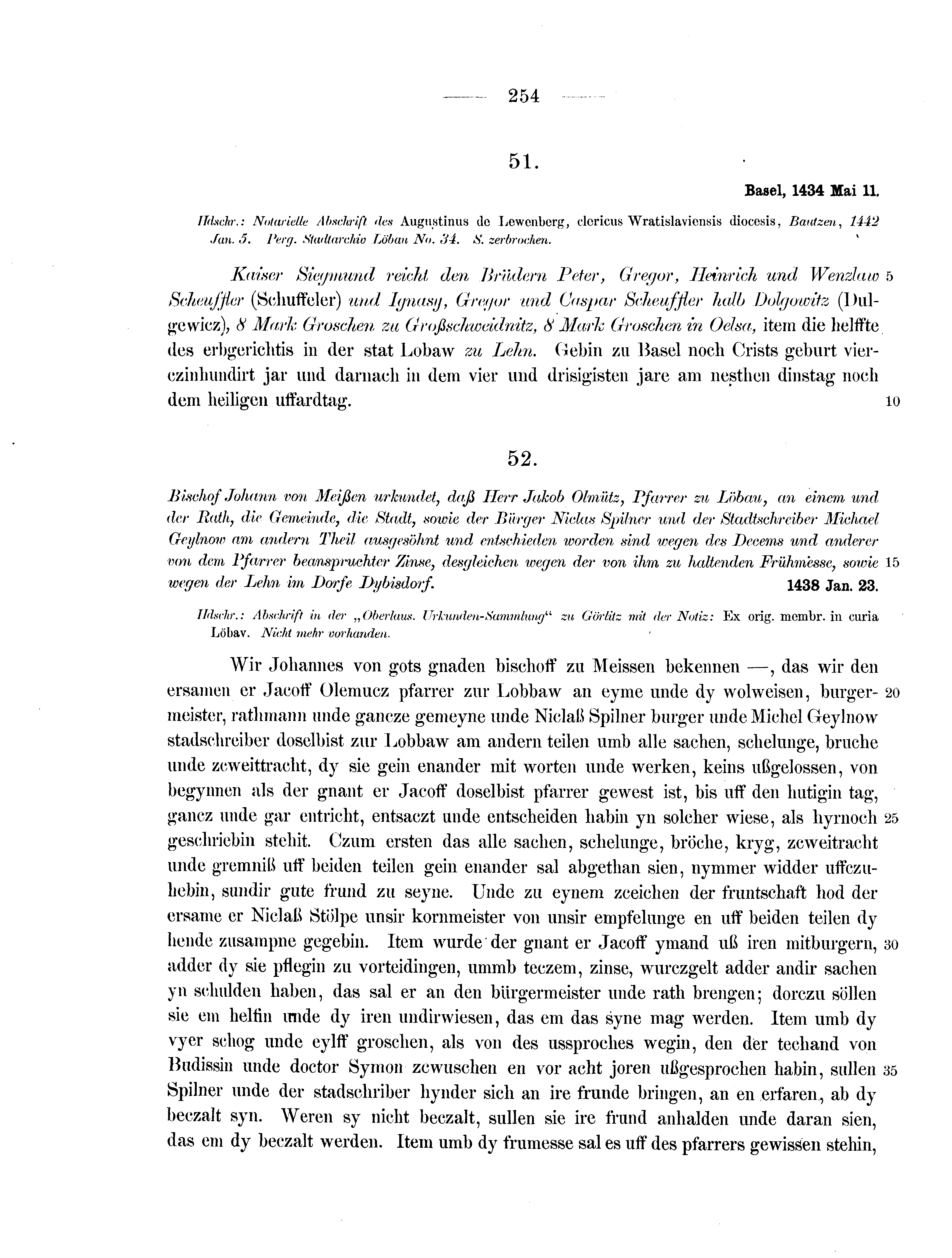 Historische Urkunde Seite 254 aus Band cds2_07