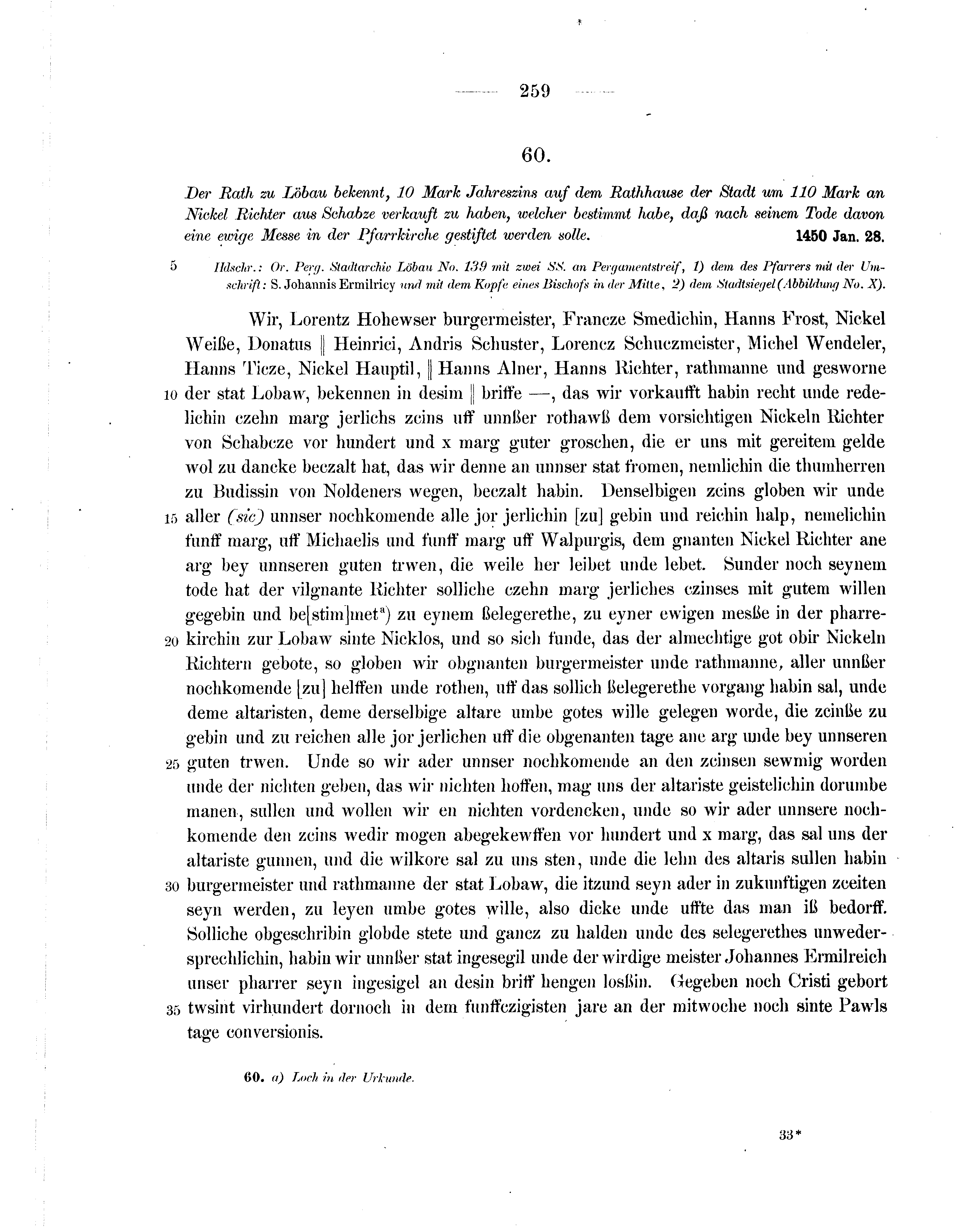 Historische Urkunde Seite 259 aus Band cds2_07