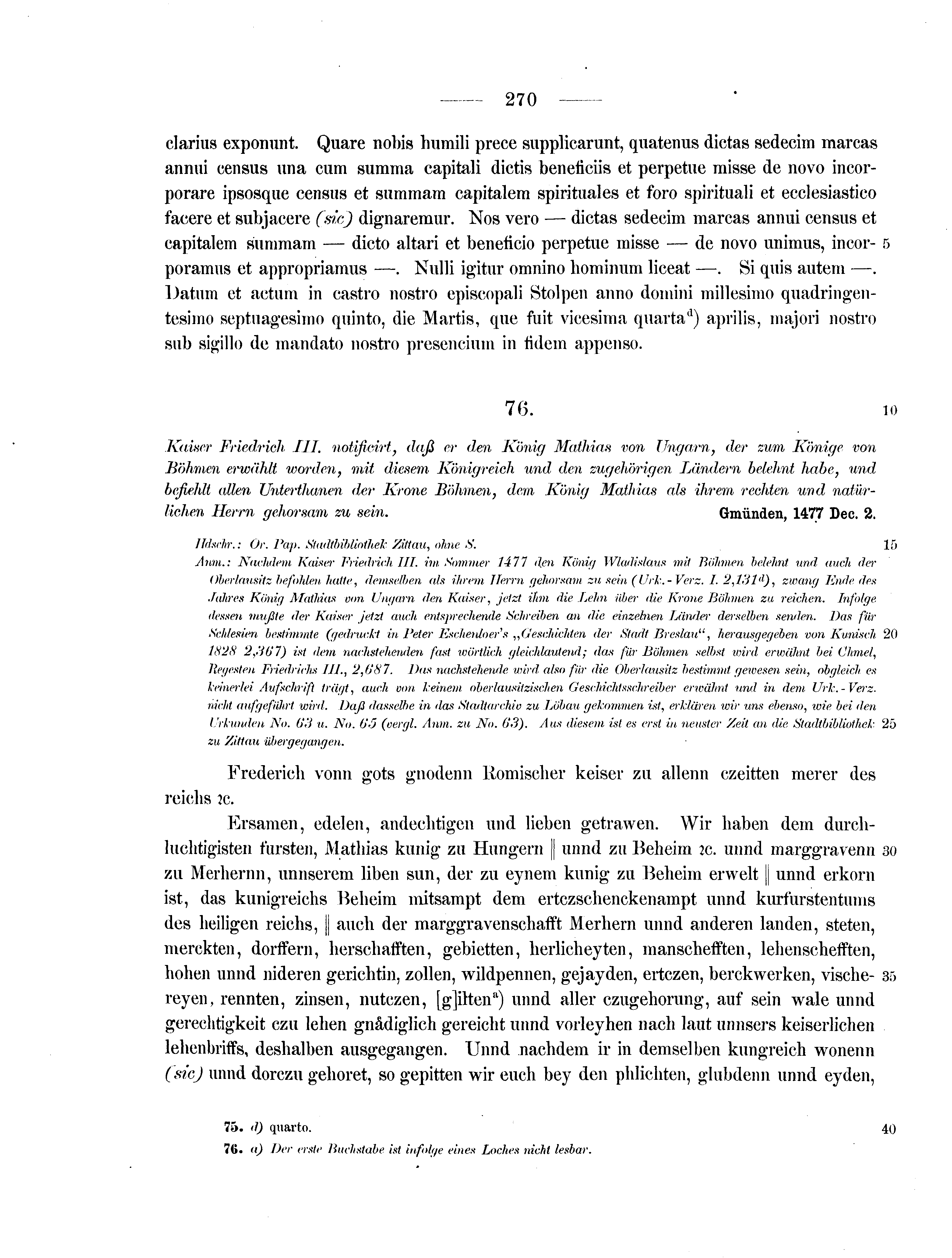 Historische Urkunde Seite 270 aus Band cds2_07