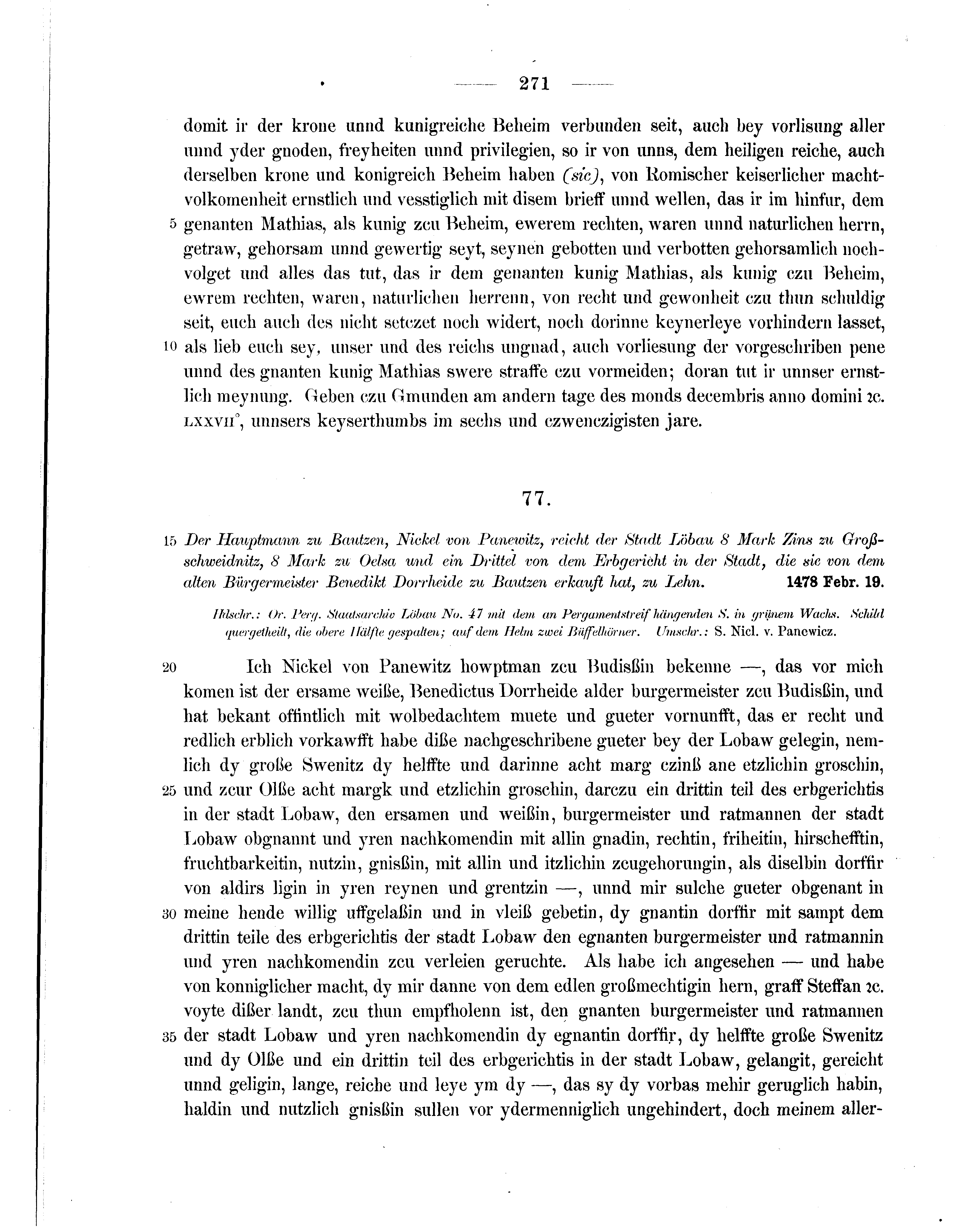 Historische Urkunde Seite 271 aus Band cds2_07