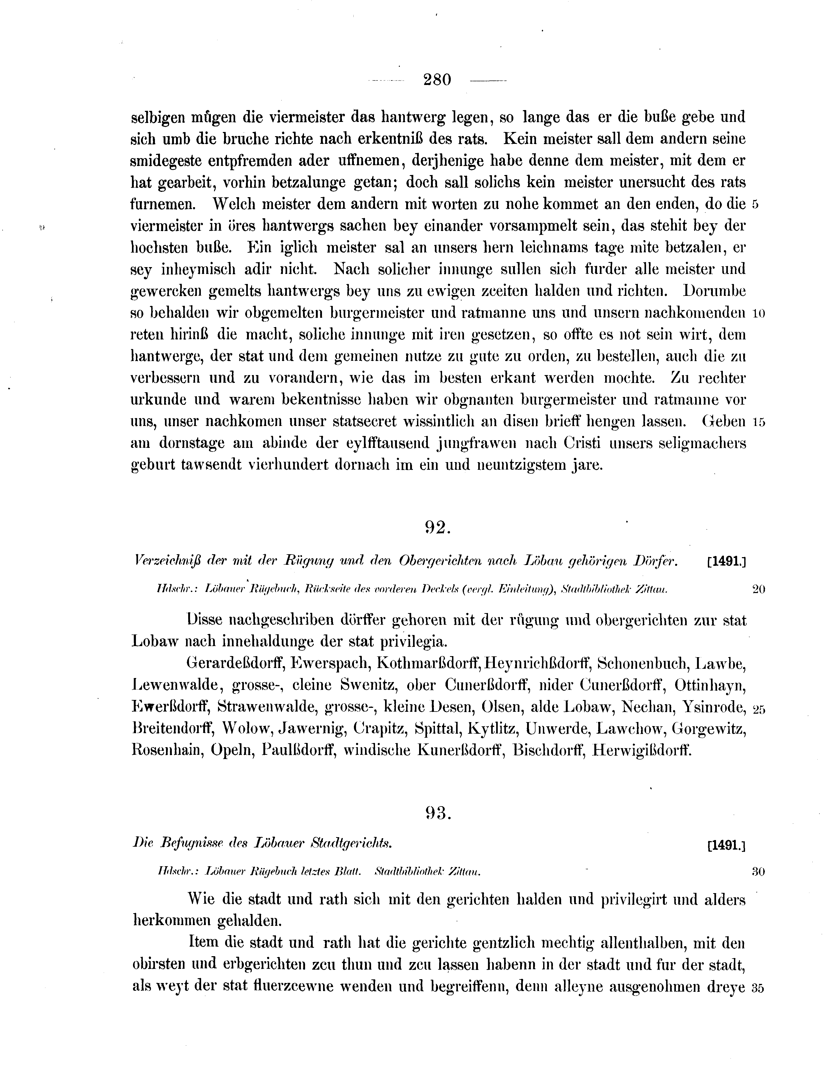 Historische Urkunde Seite 280 aus Band cds2_07