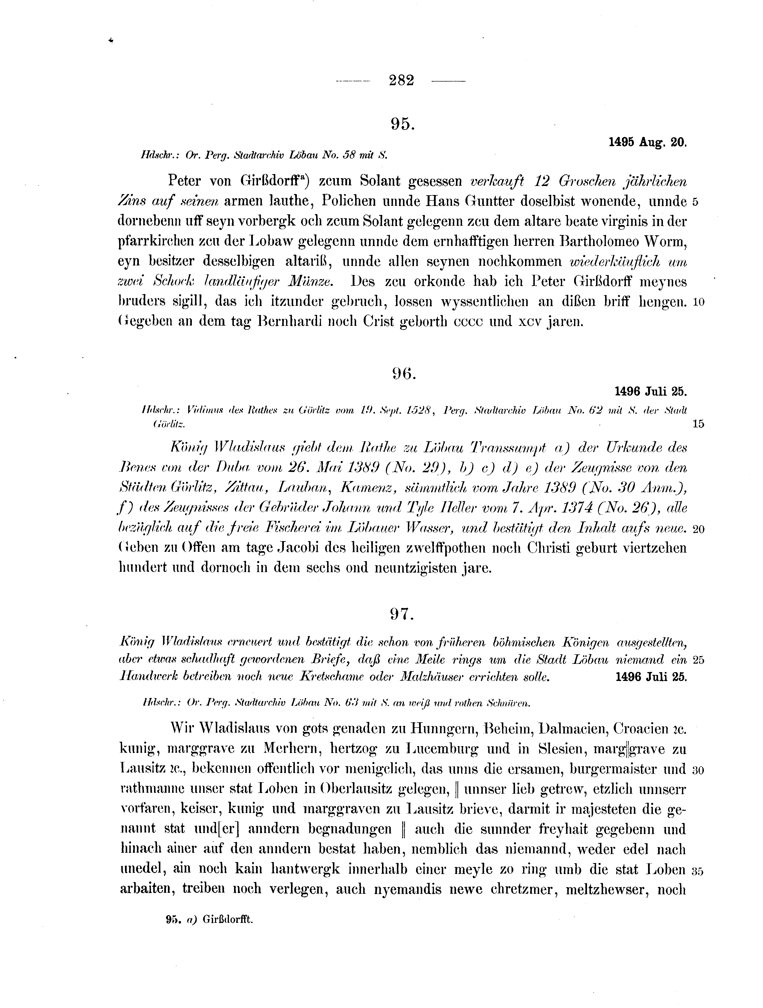 Historische Urkunde Seite 282 aus Band cds2_07