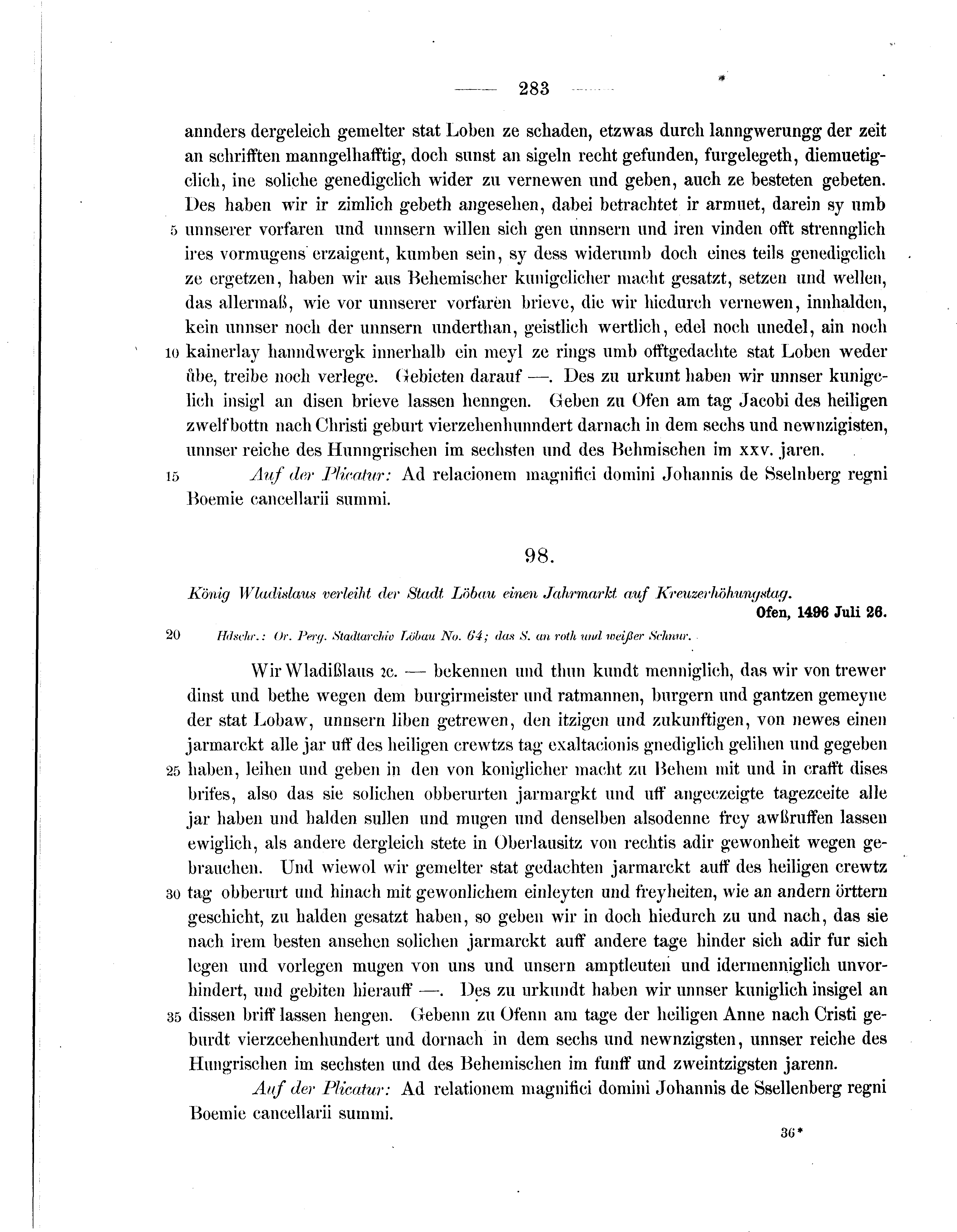 Historische Urkunde Seite 283 aus Band cds2_07
