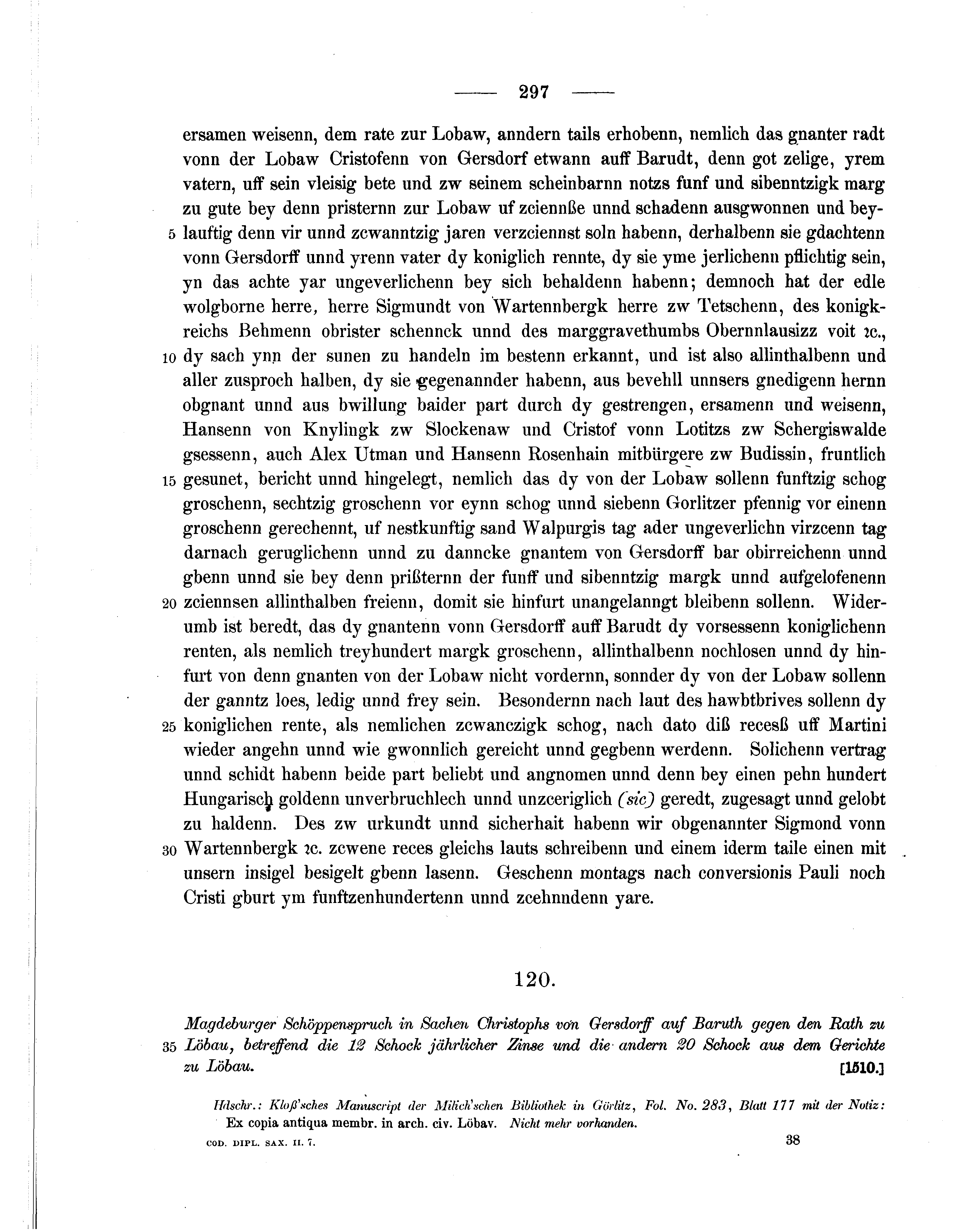 Historische Urkunde Seite 297 aus Band cds2_07