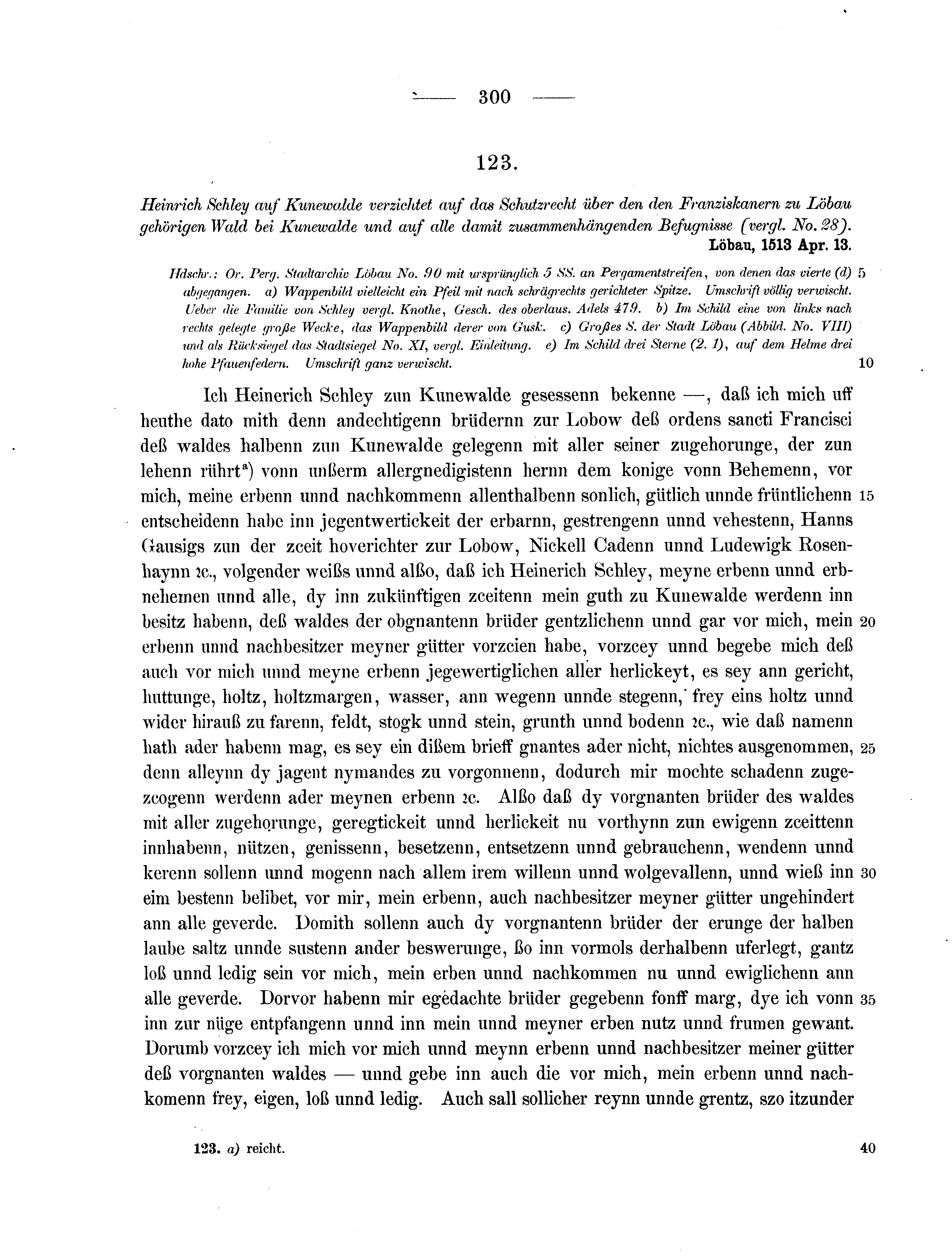 Historische Urkunde Seite 300 aus Band cds2_07