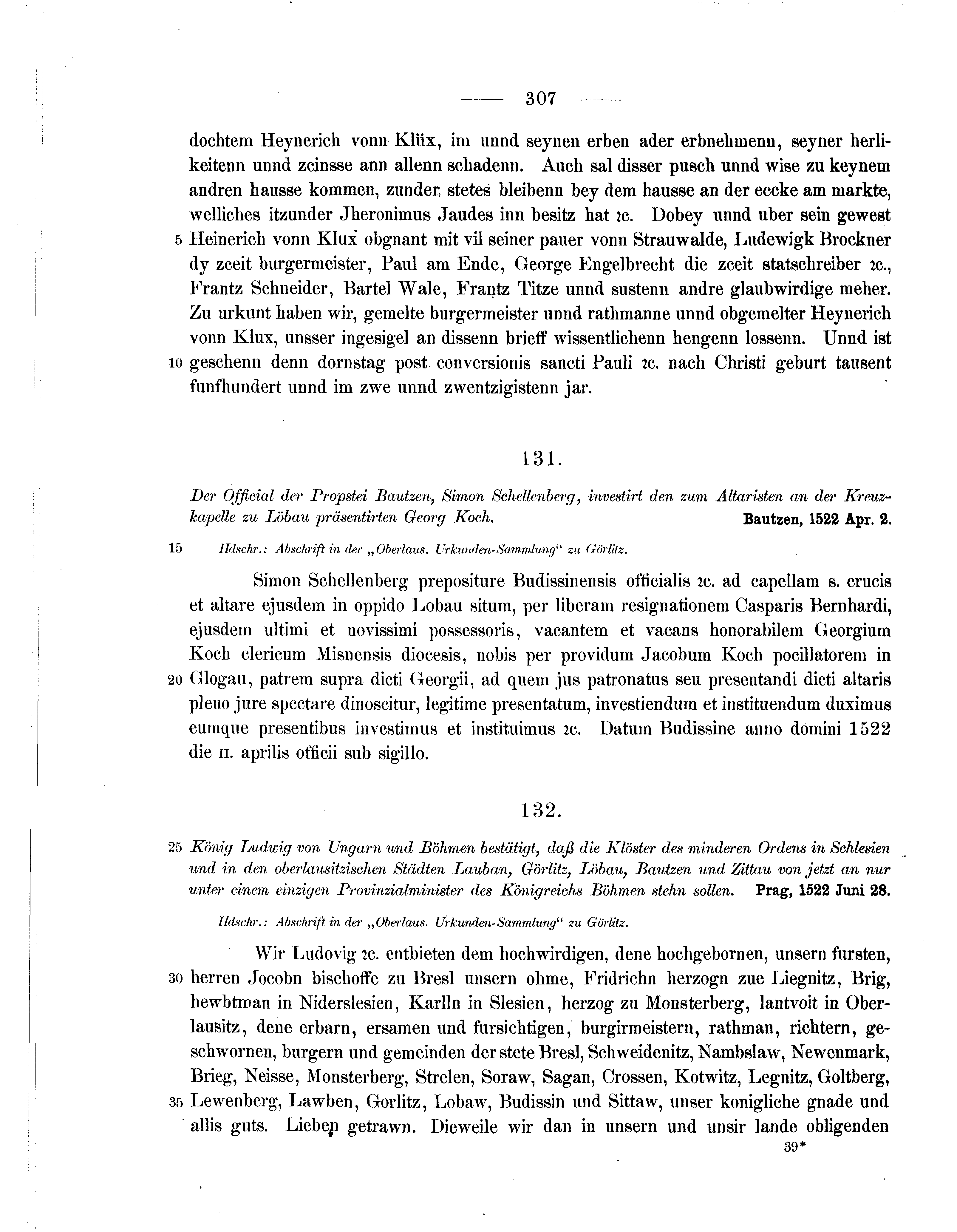 Historische Urkunde Seite 307 aus Band cds2_07