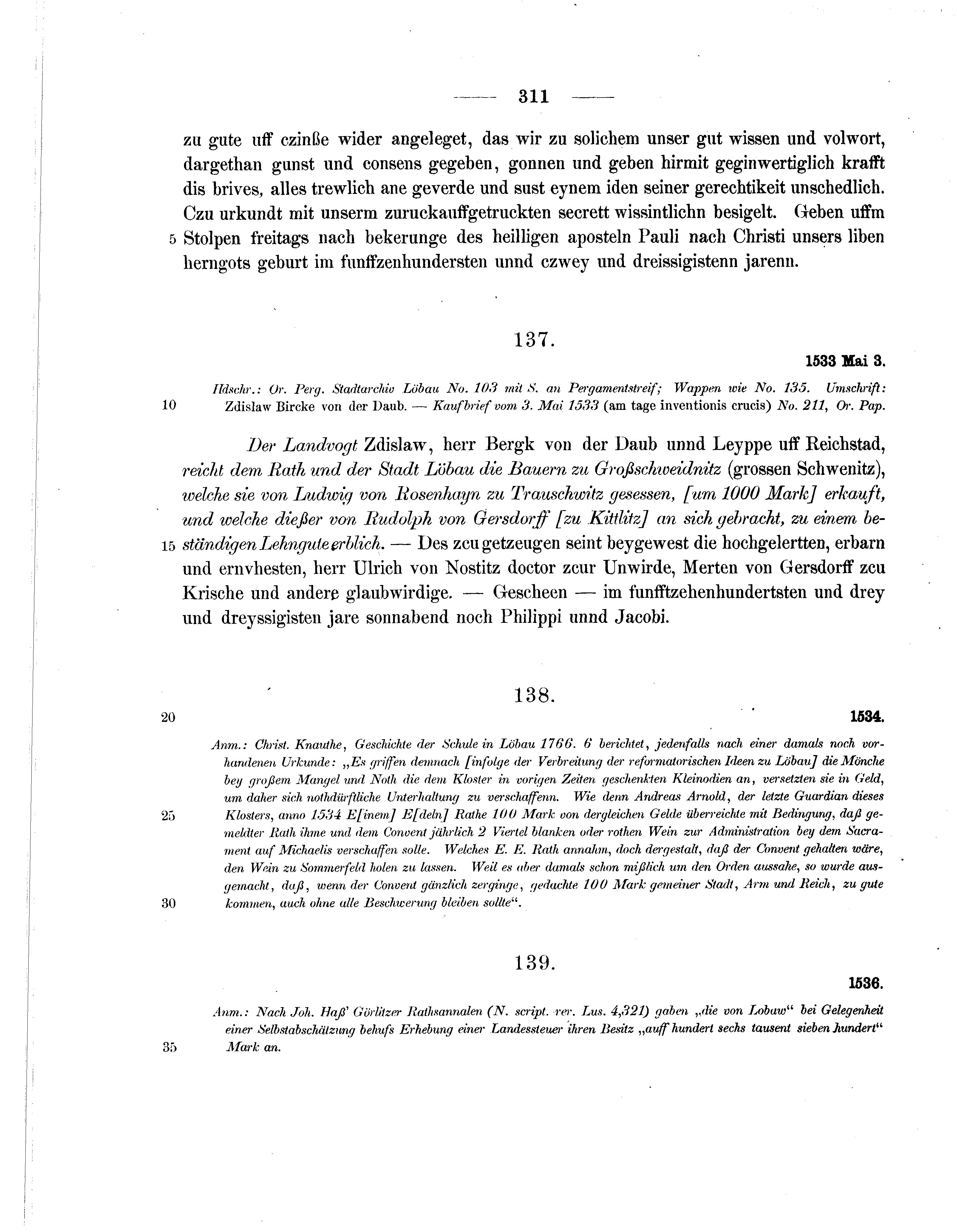 Historische Urkunde Seite 311 aus Band cds2_07
