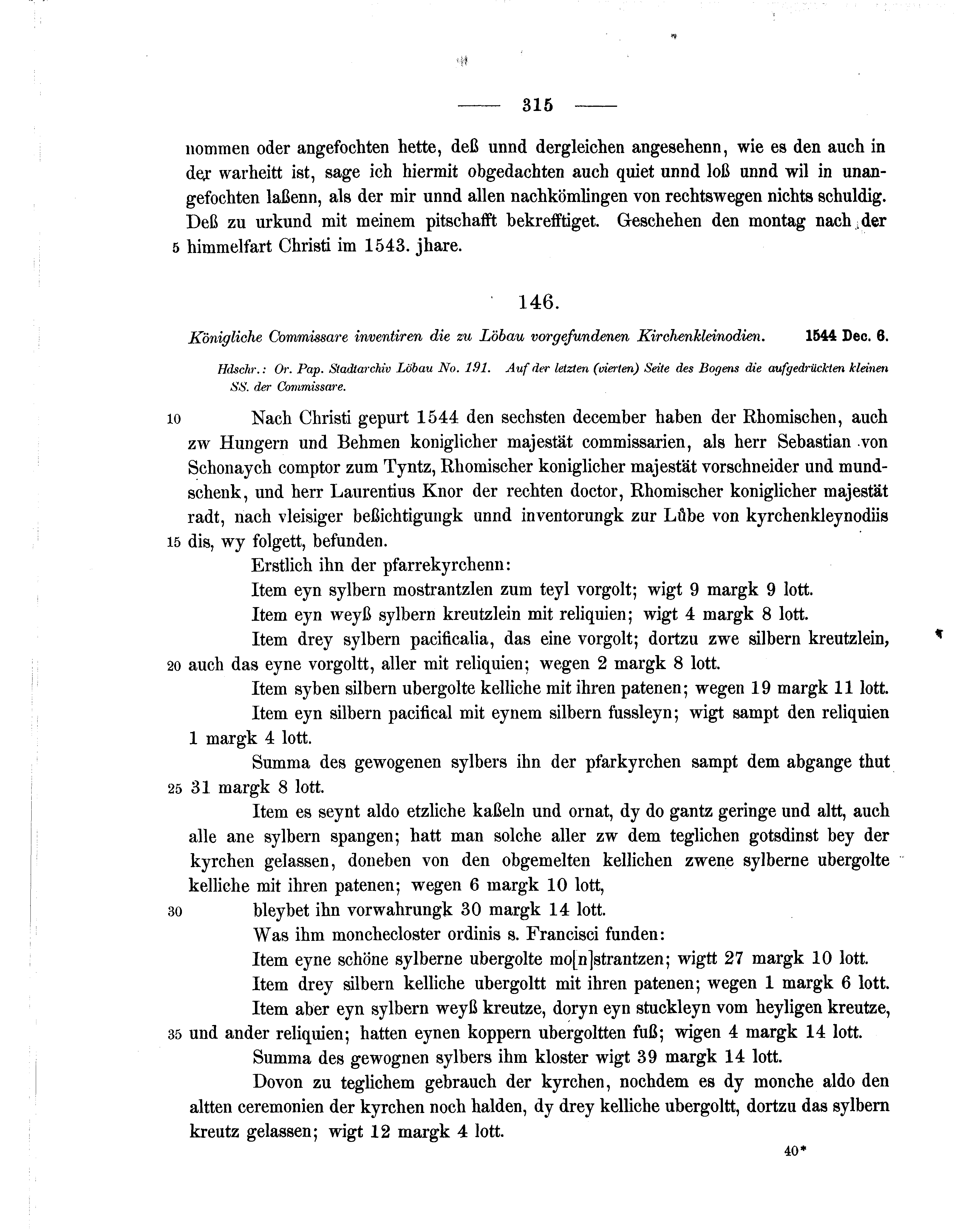 Historische Urkunde Seite 315 aus Band cds2_07