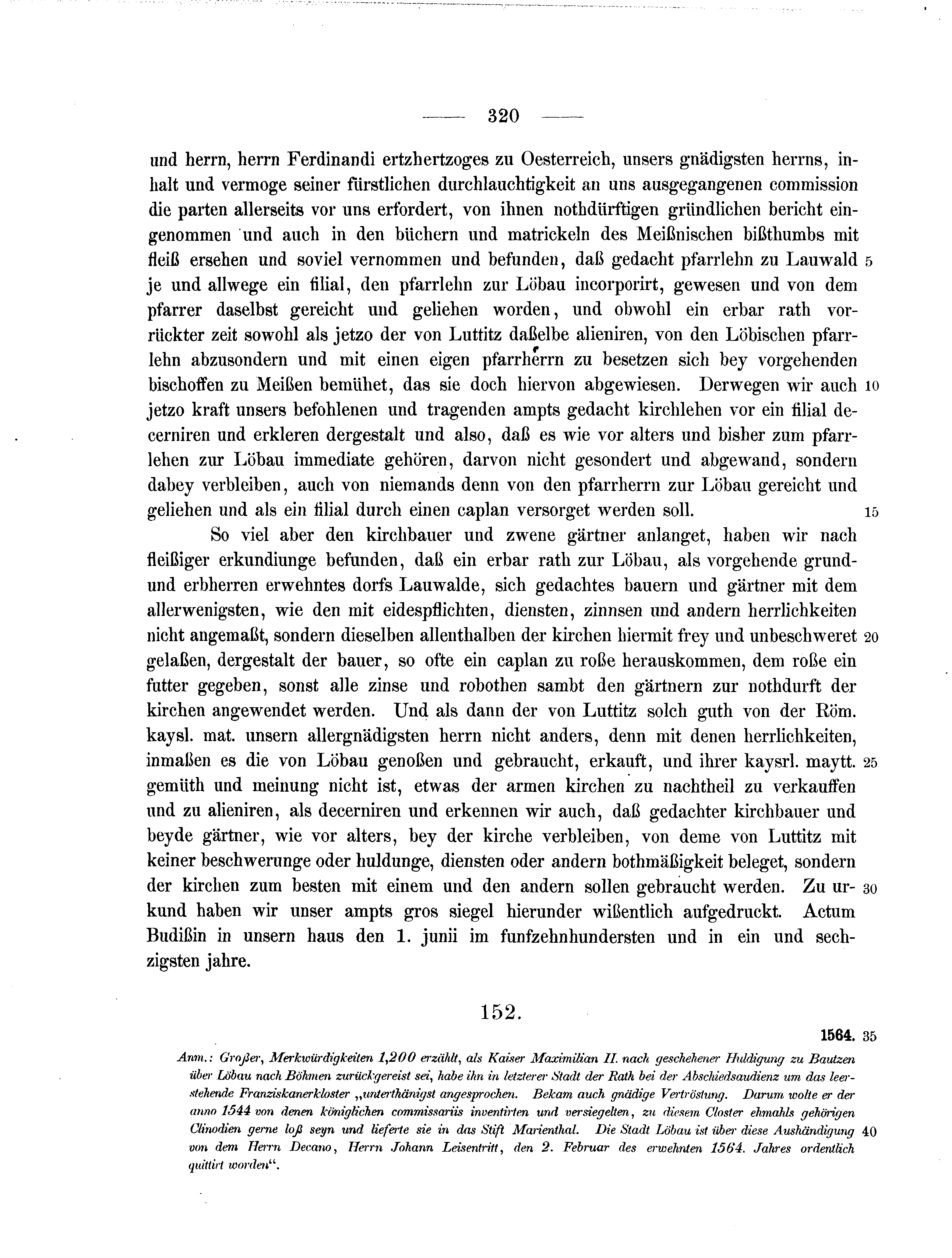 Historische Urkunde Seite 320 aus Band cds2_07