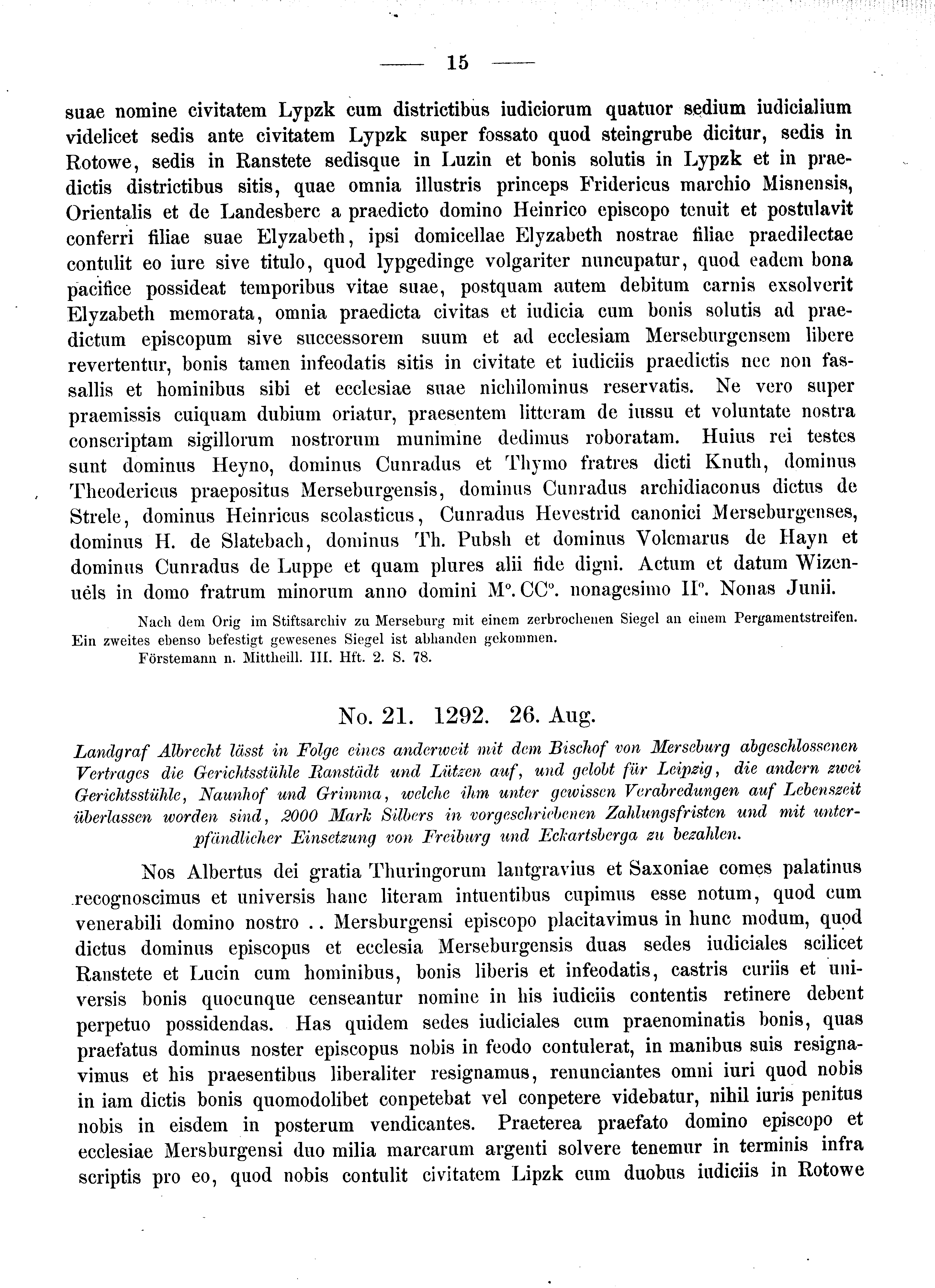 Historische Urkunde Seite 15 aus Band cds2_08