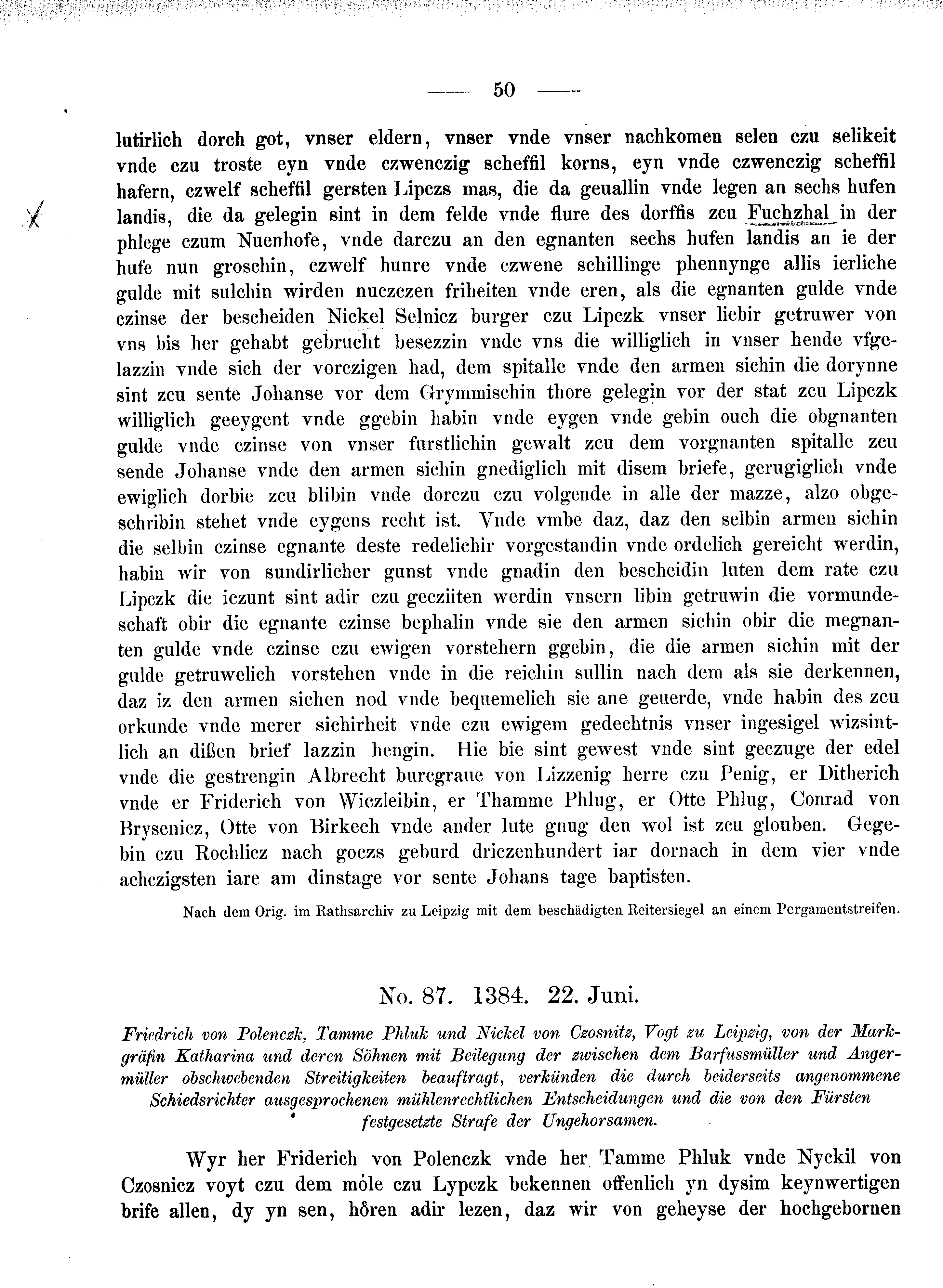 Historische Urkunde Seite 50 aus Band cds2_08