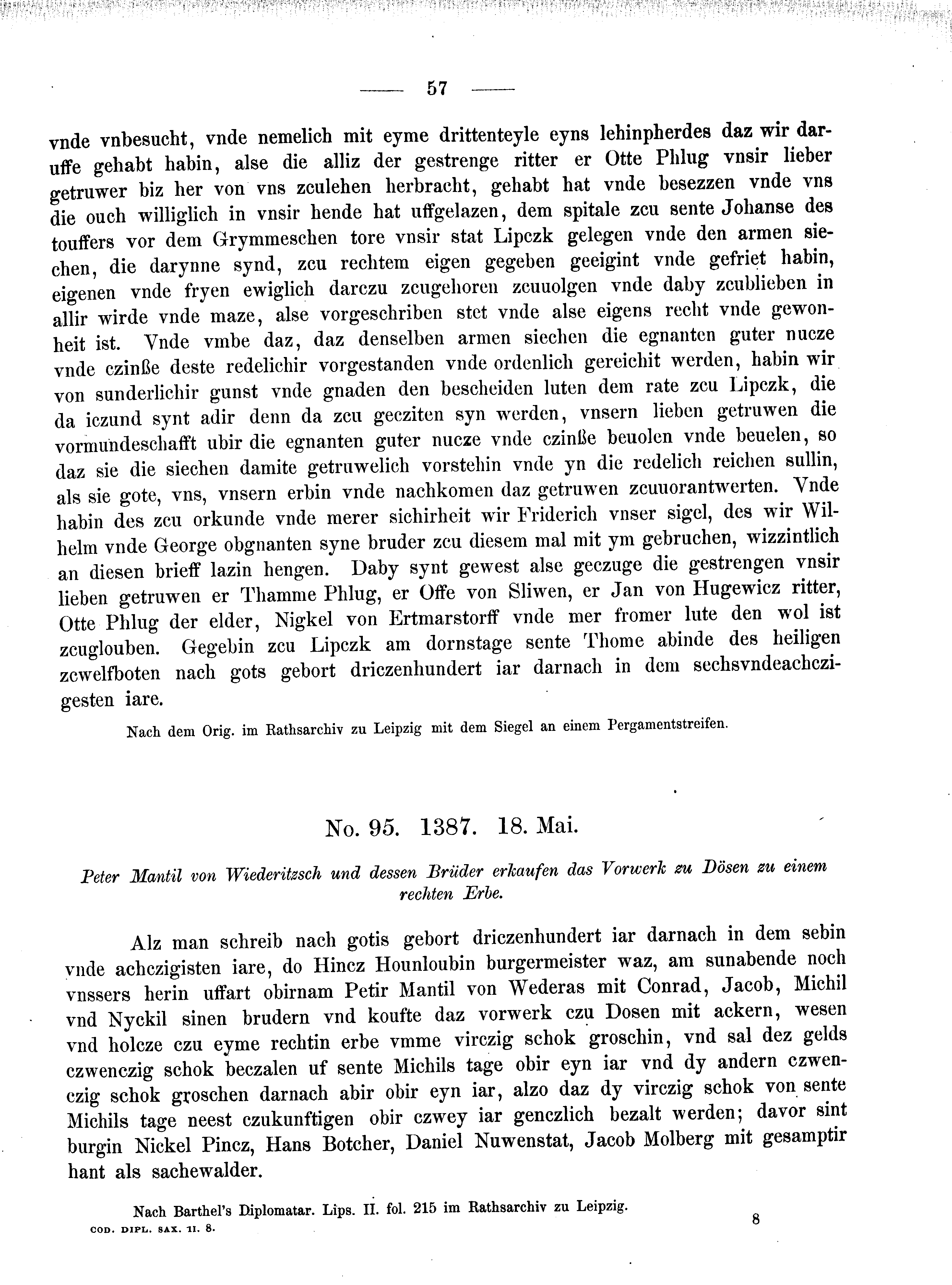 Historische Urkunde Seite 57 aus Band cds2_08