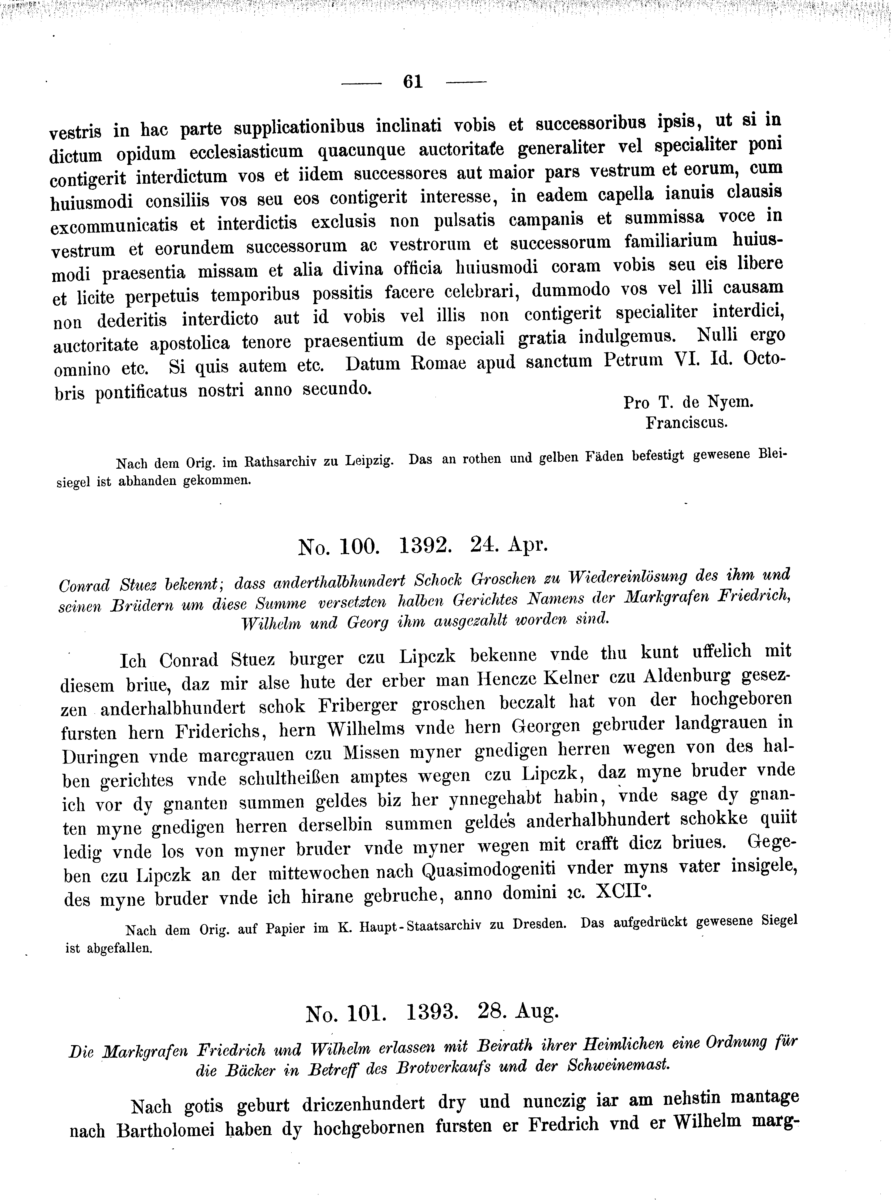 Historische Urkunde Seite 61 aus Band cds2_08