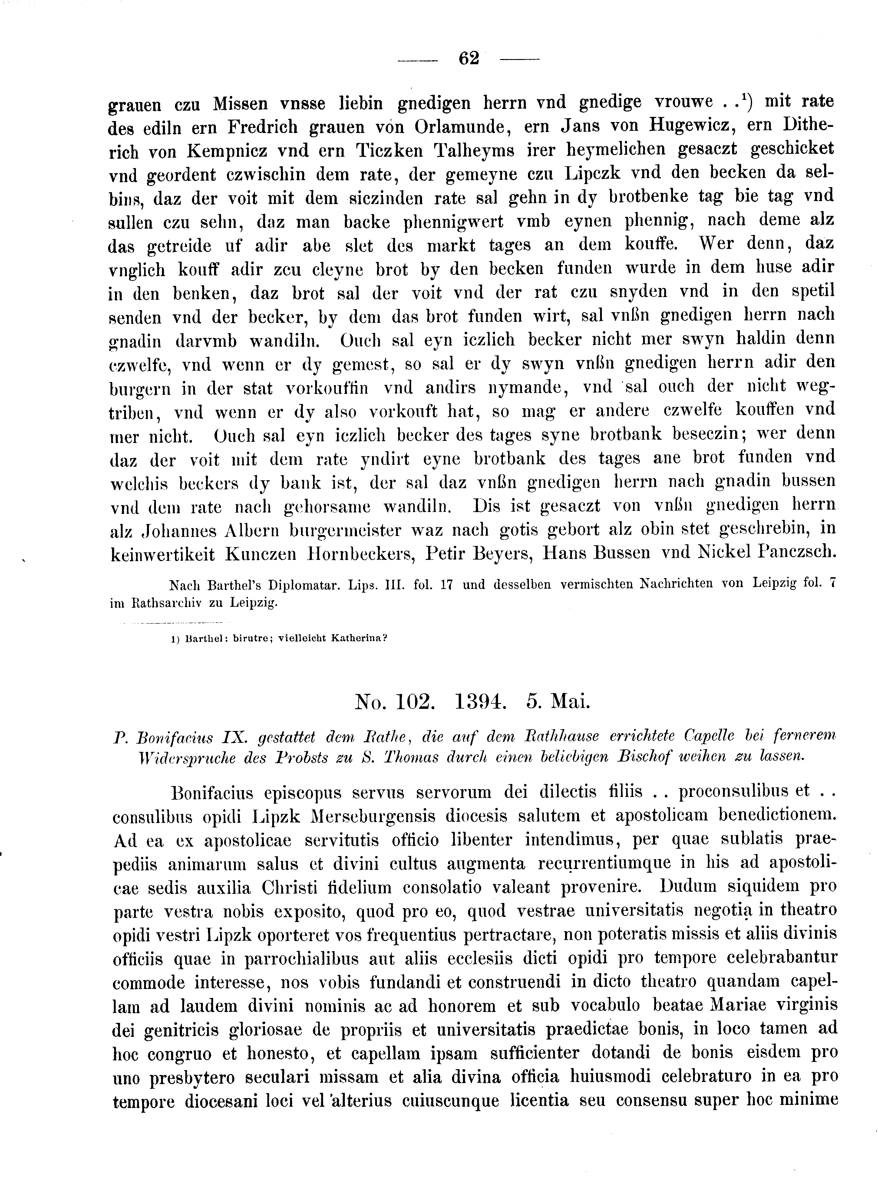 Historische Urkunde Seite 62 aus Band cds2_08
