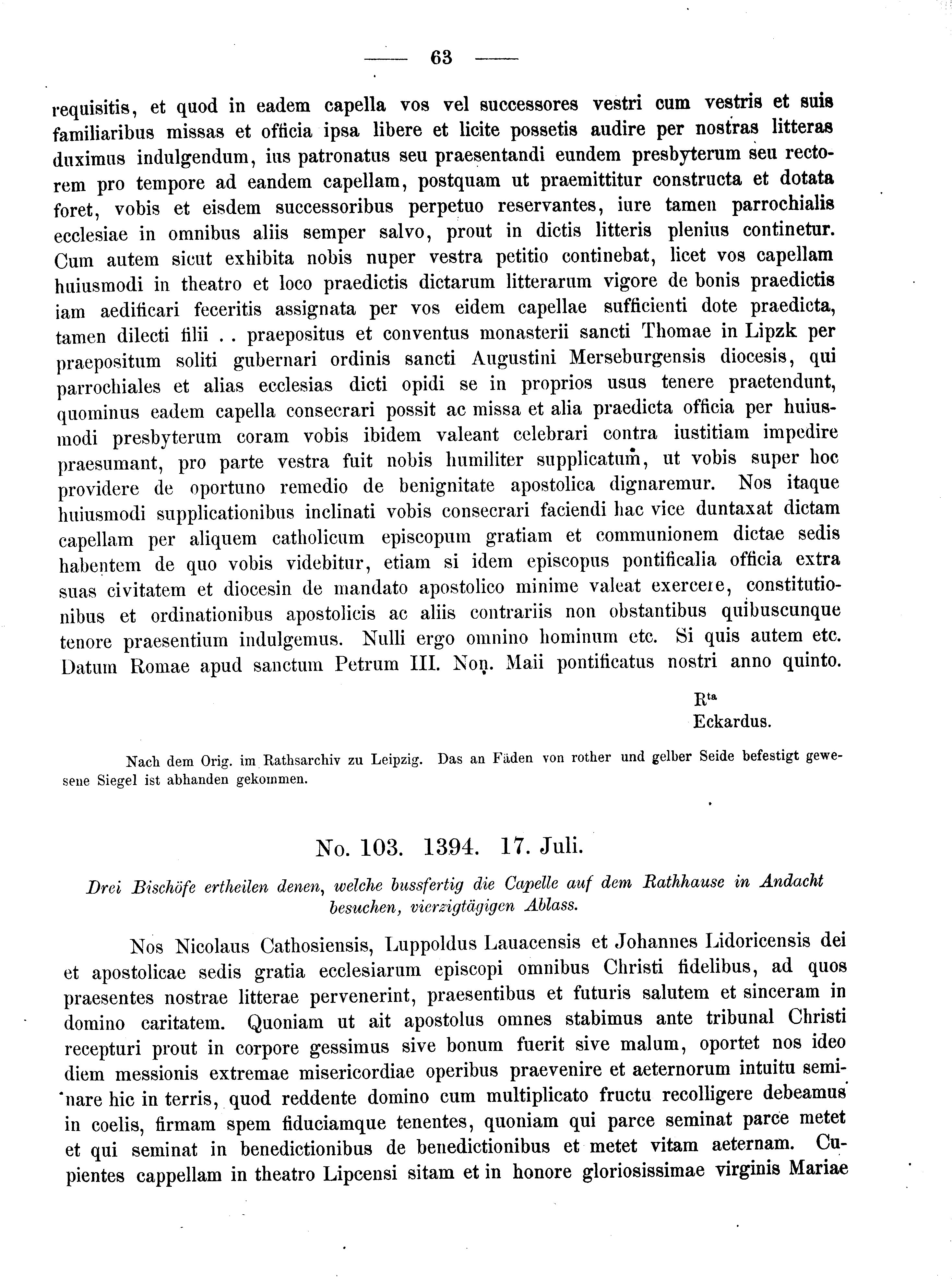 Historische Urkunde Seite 63 aus Band cds2_08