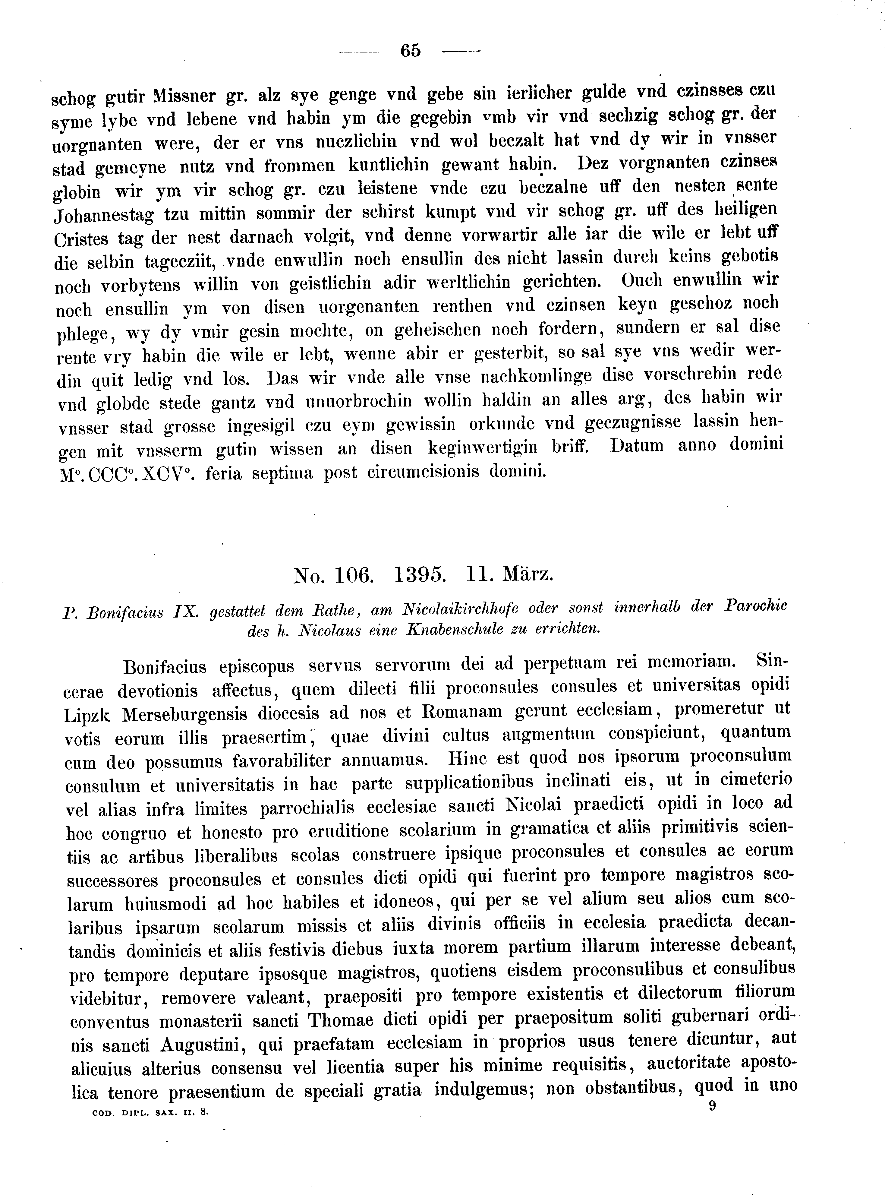 Historische Urkunde Seite 65 aus Band cds2_08