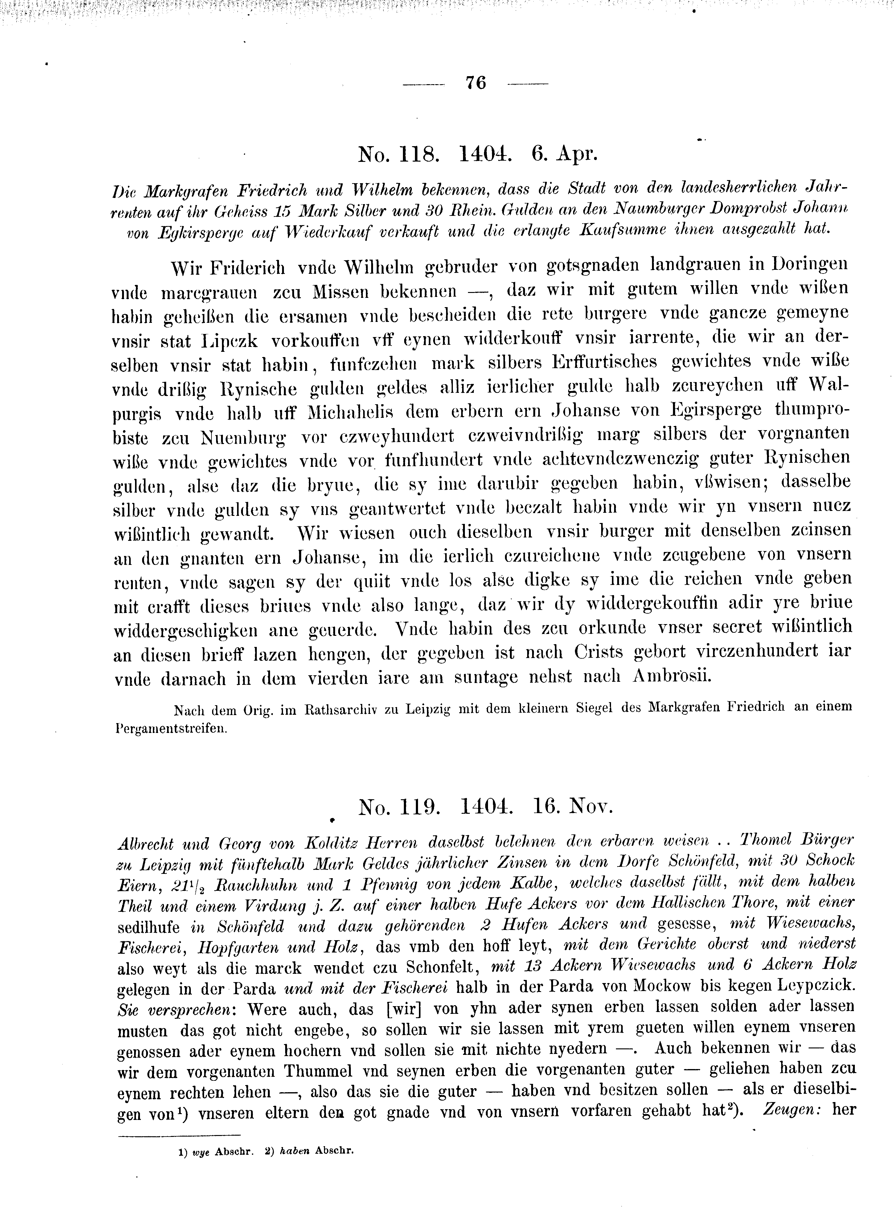 Historische Urkunde Seite 76 aus Band cds2_08