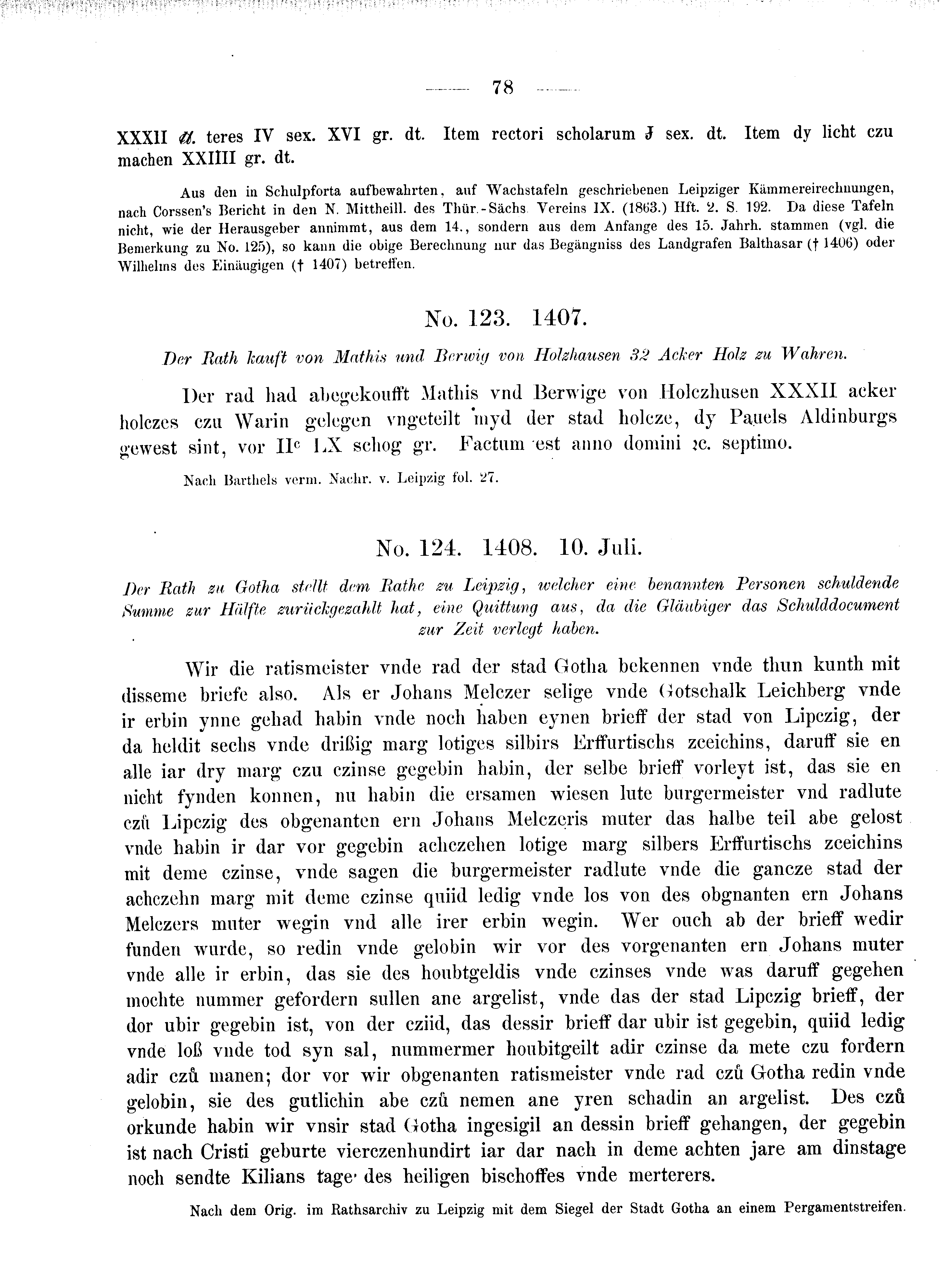 Historische Urkunde Seite 78 aus Band cds2_08