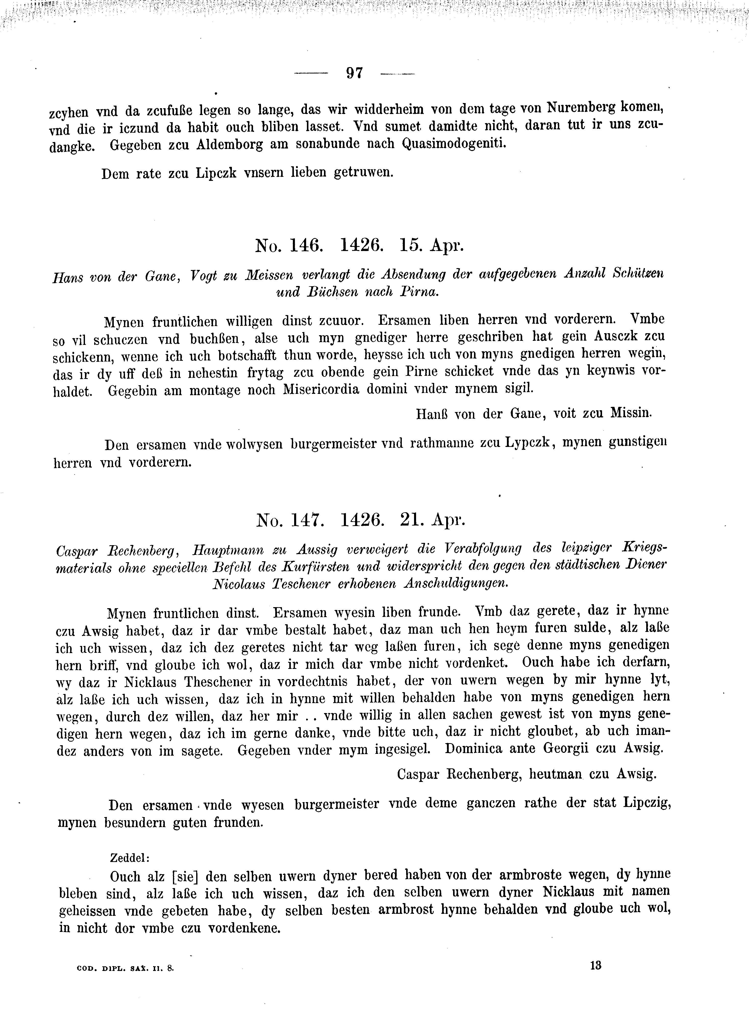 Historische Urkunde Seite 97 aus Band cds2_08