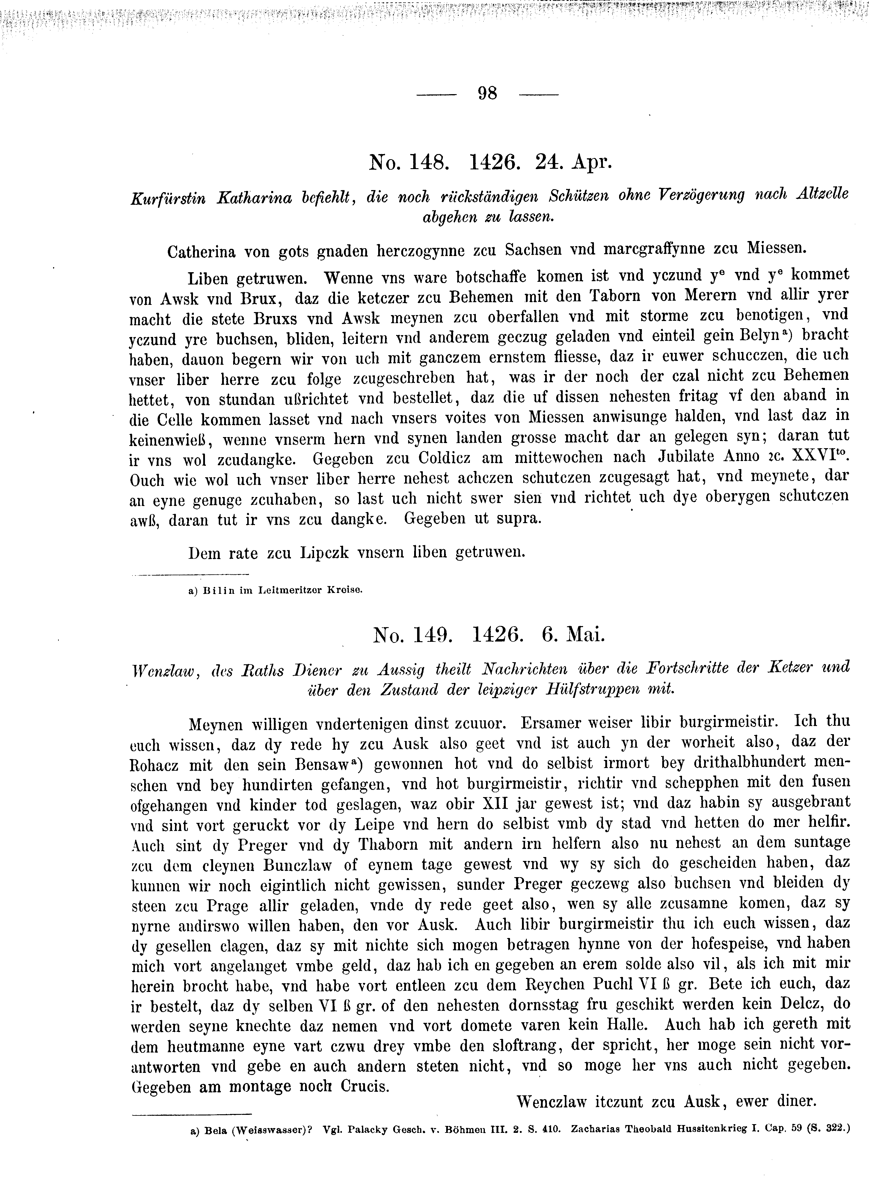 Historische Urkunde Seite 98 aus Band cds2_08