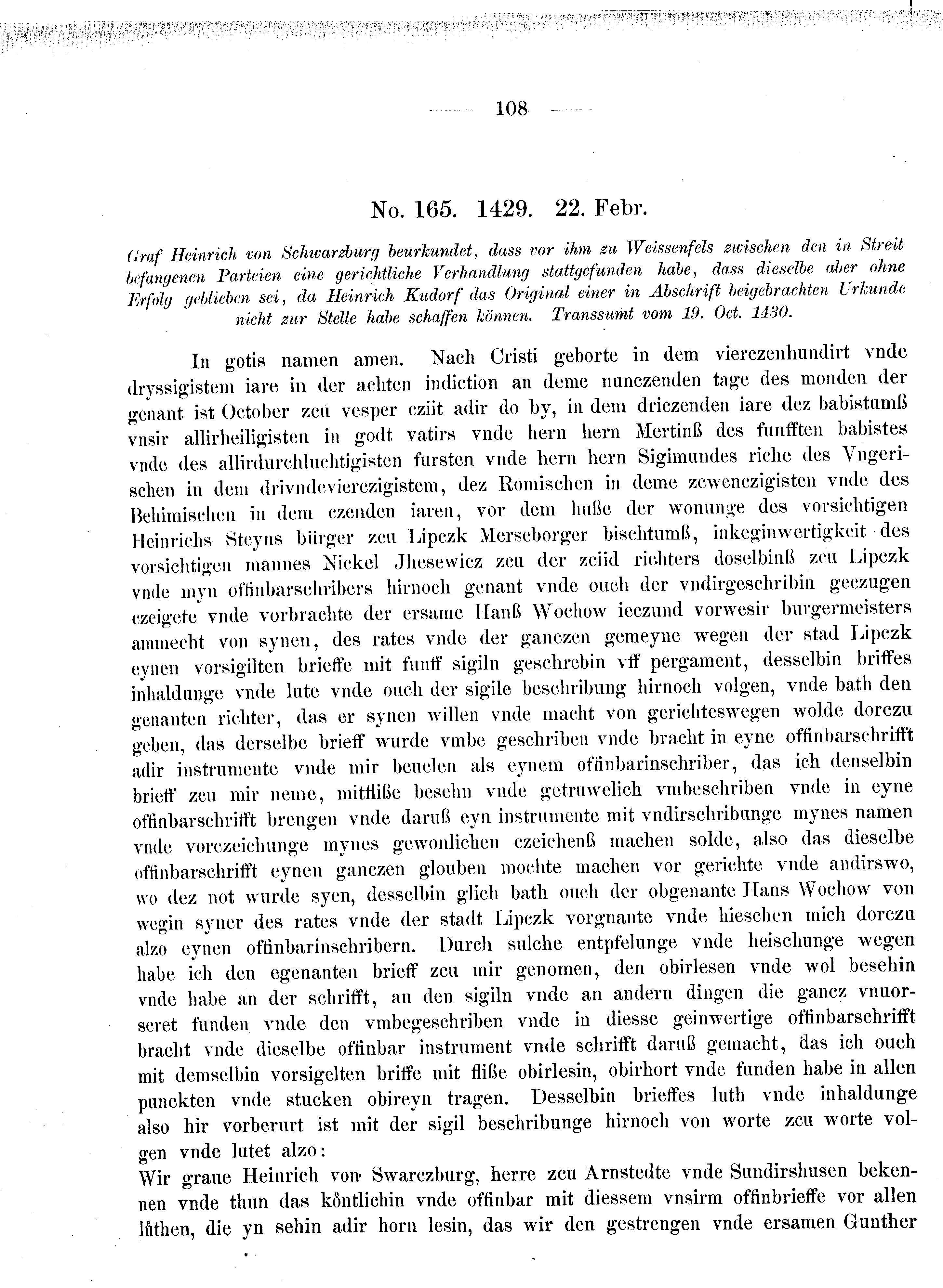 Historische Urkunde Seite 108 aus Band cds2_08