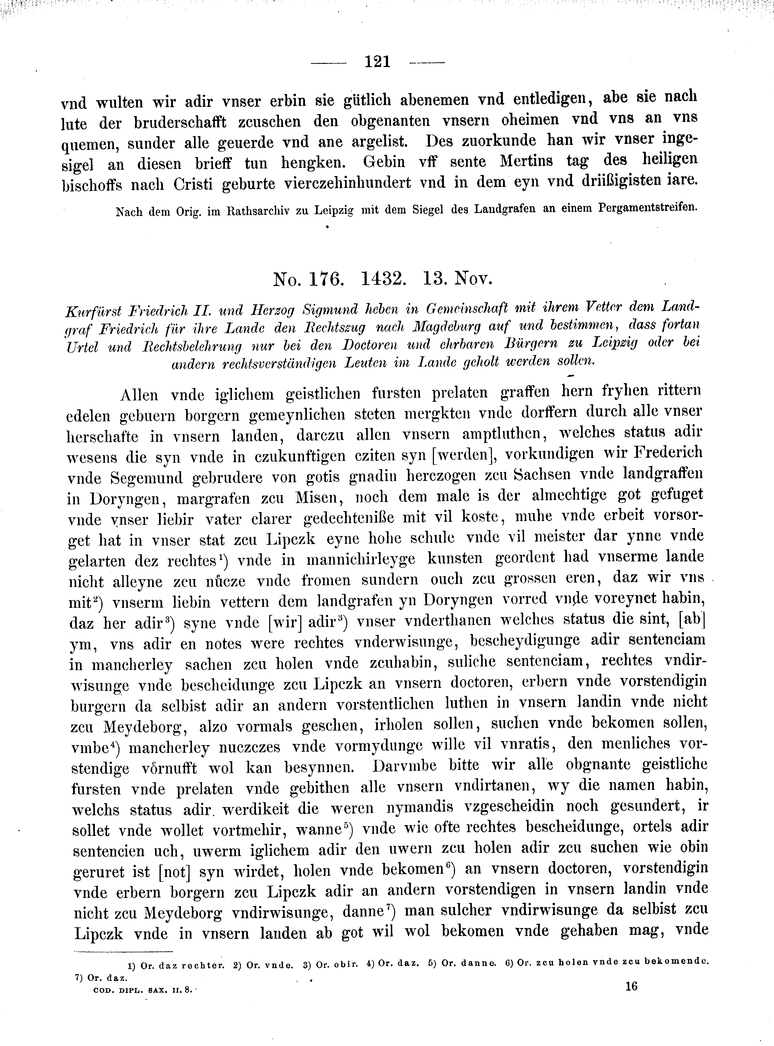 Historische Urkunde Seite 121 aus Band cds2_08