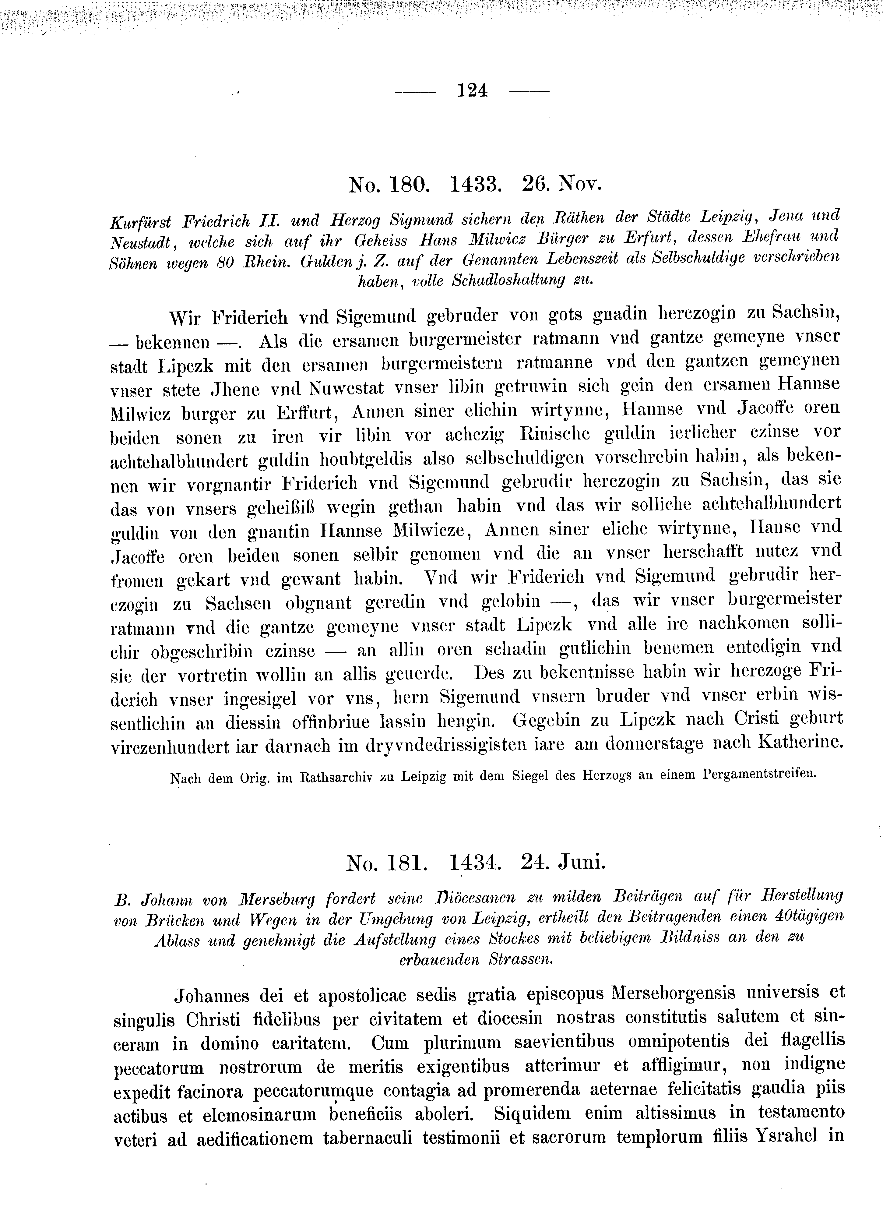 Historische Urkunde Seite 124 aus Band cds2_08