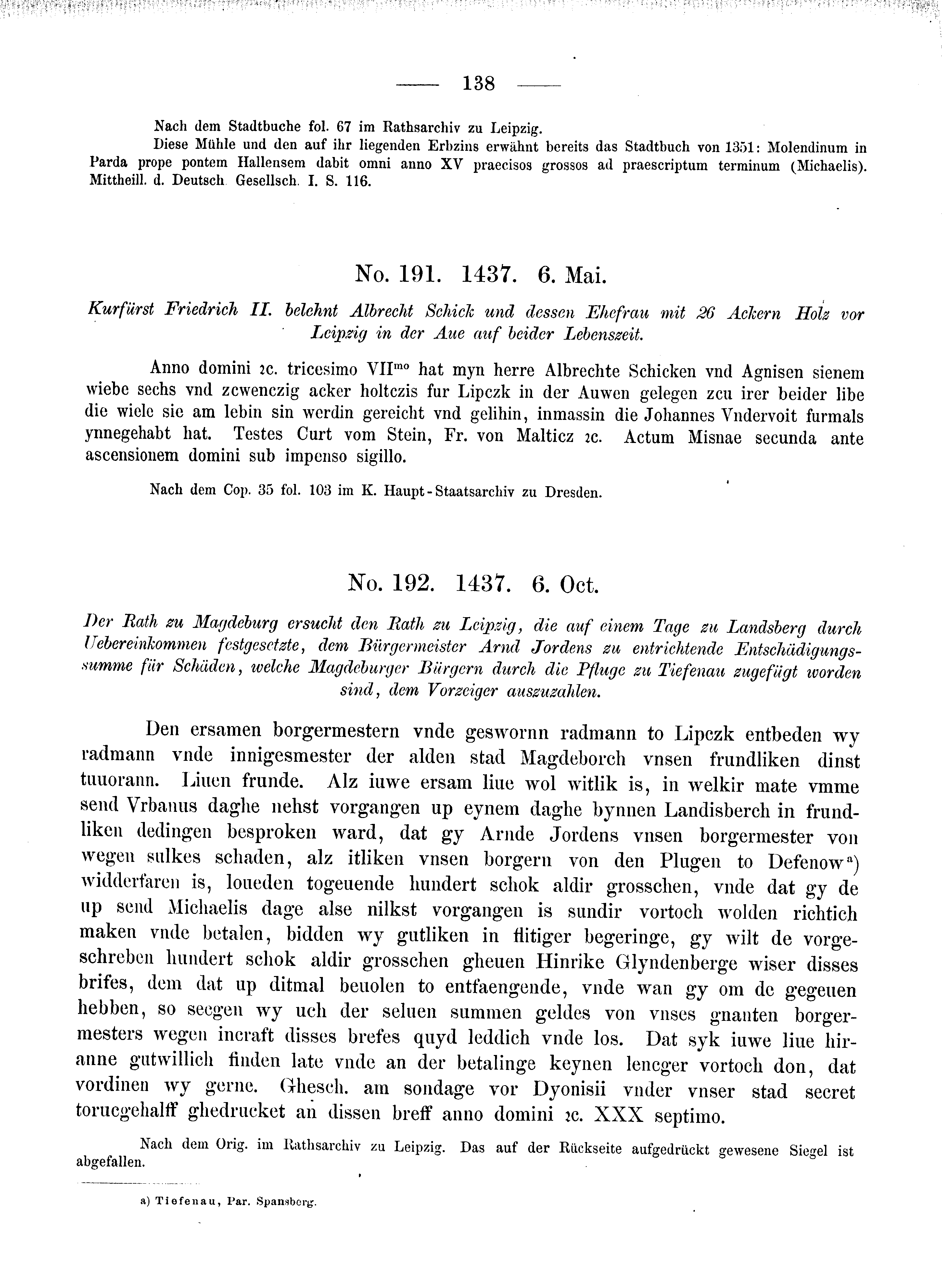 Historische Urkunde Seite 138 aus Band cds2_08