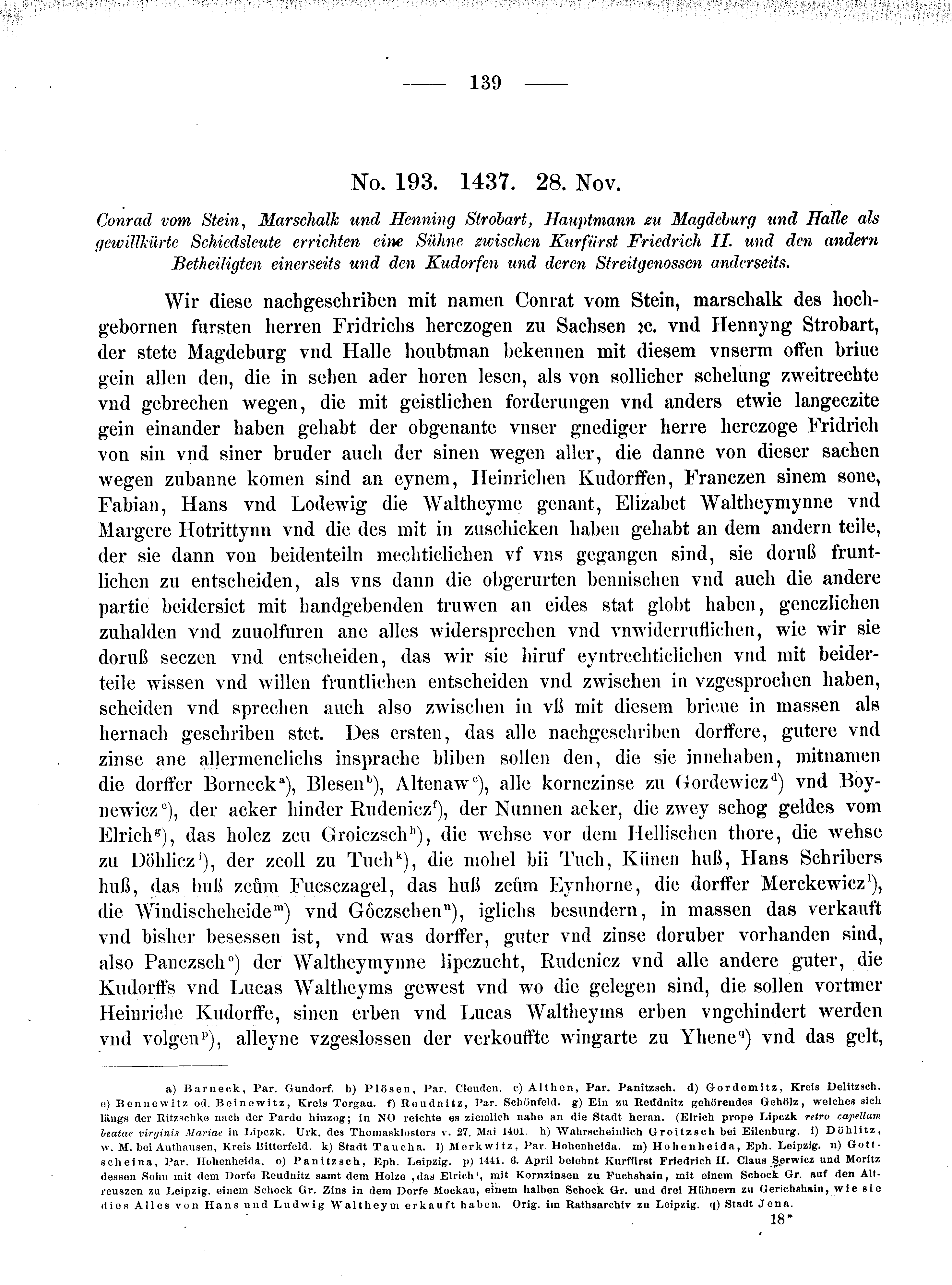 Historische Urkunde Seite 139 aus Band cds2_08