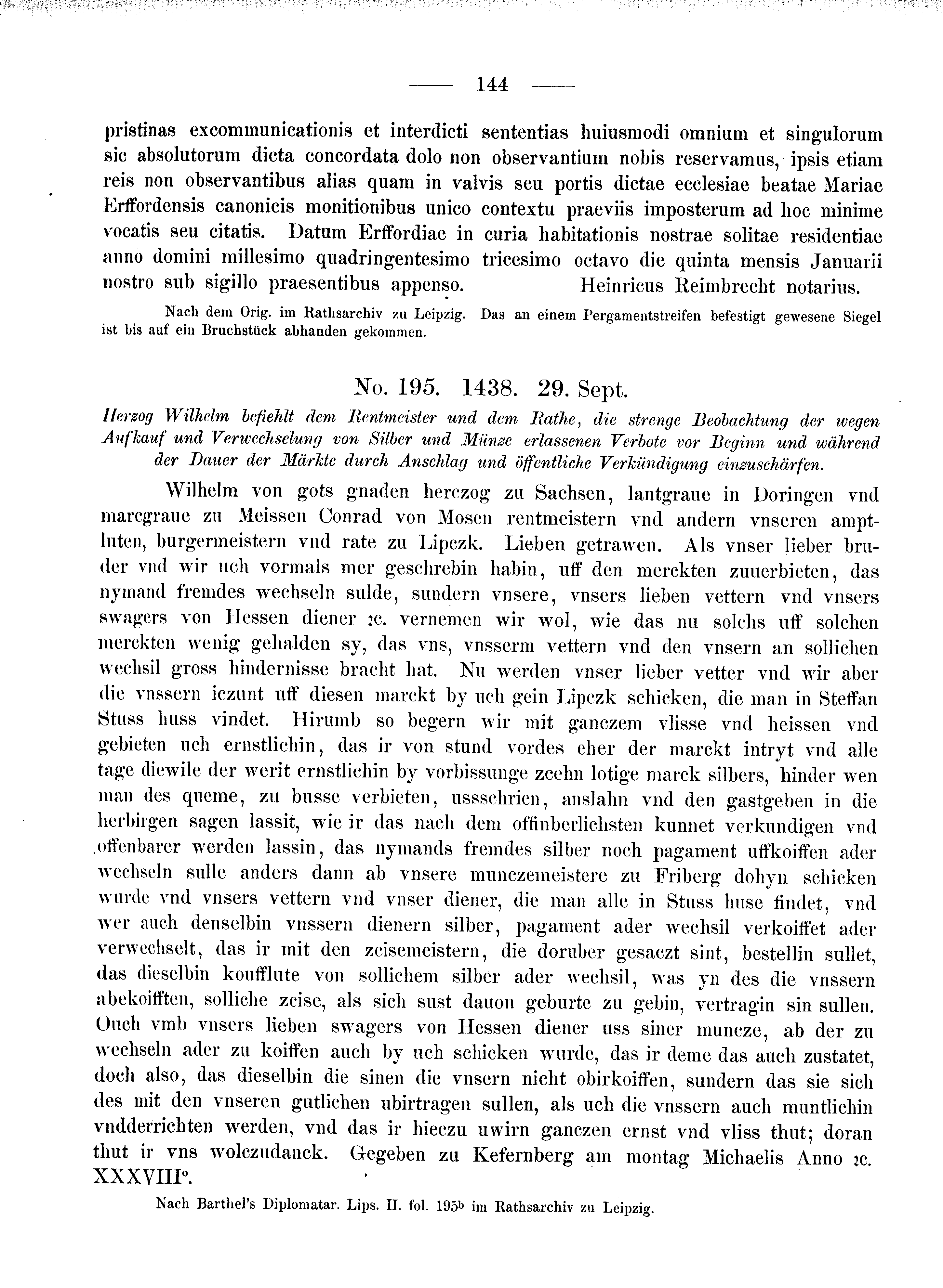 Historische Urkunde Seite 144 aus Band cds2_08