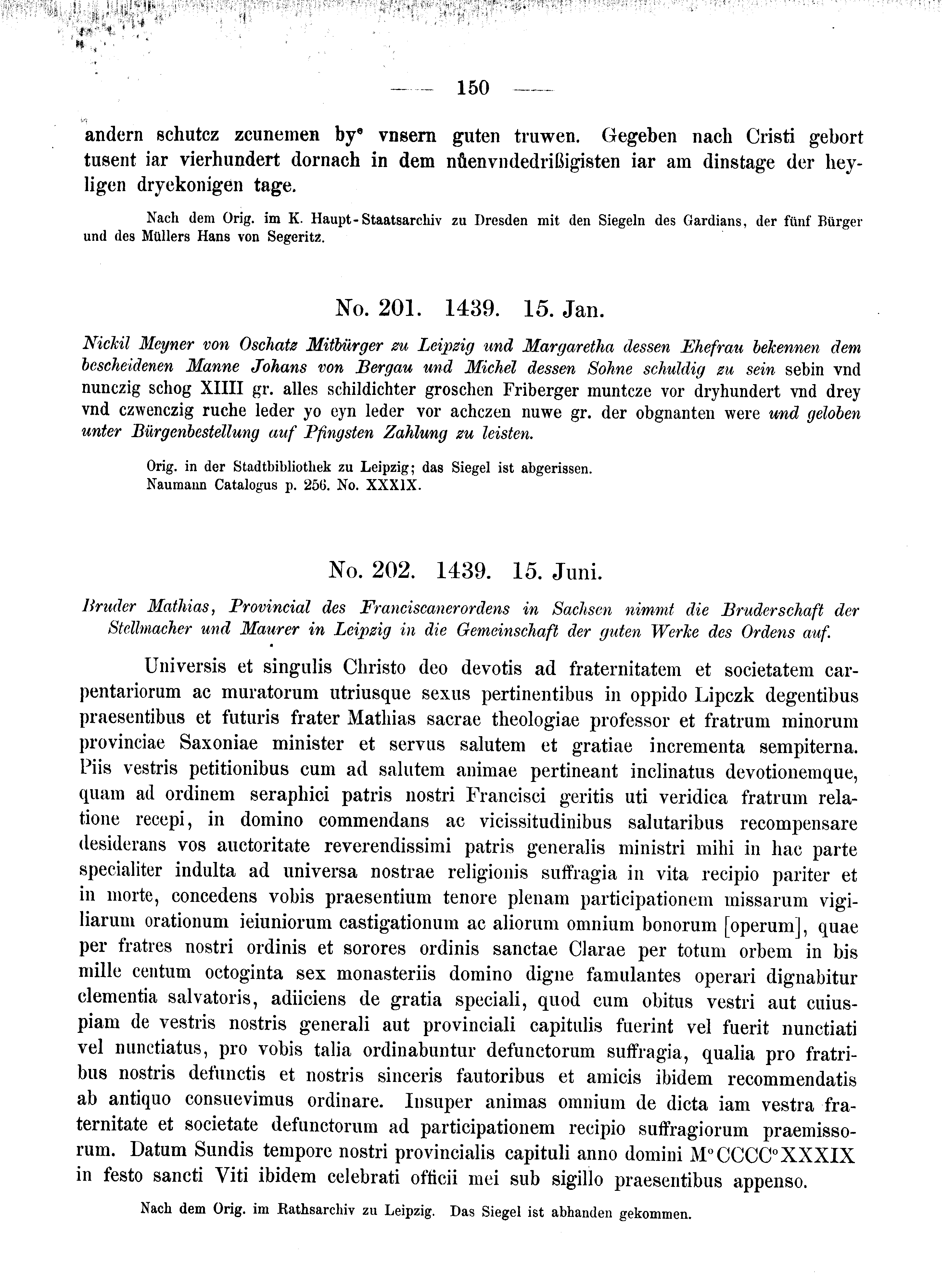 Historische Urkunde Seite 150 aus Band cds2_08