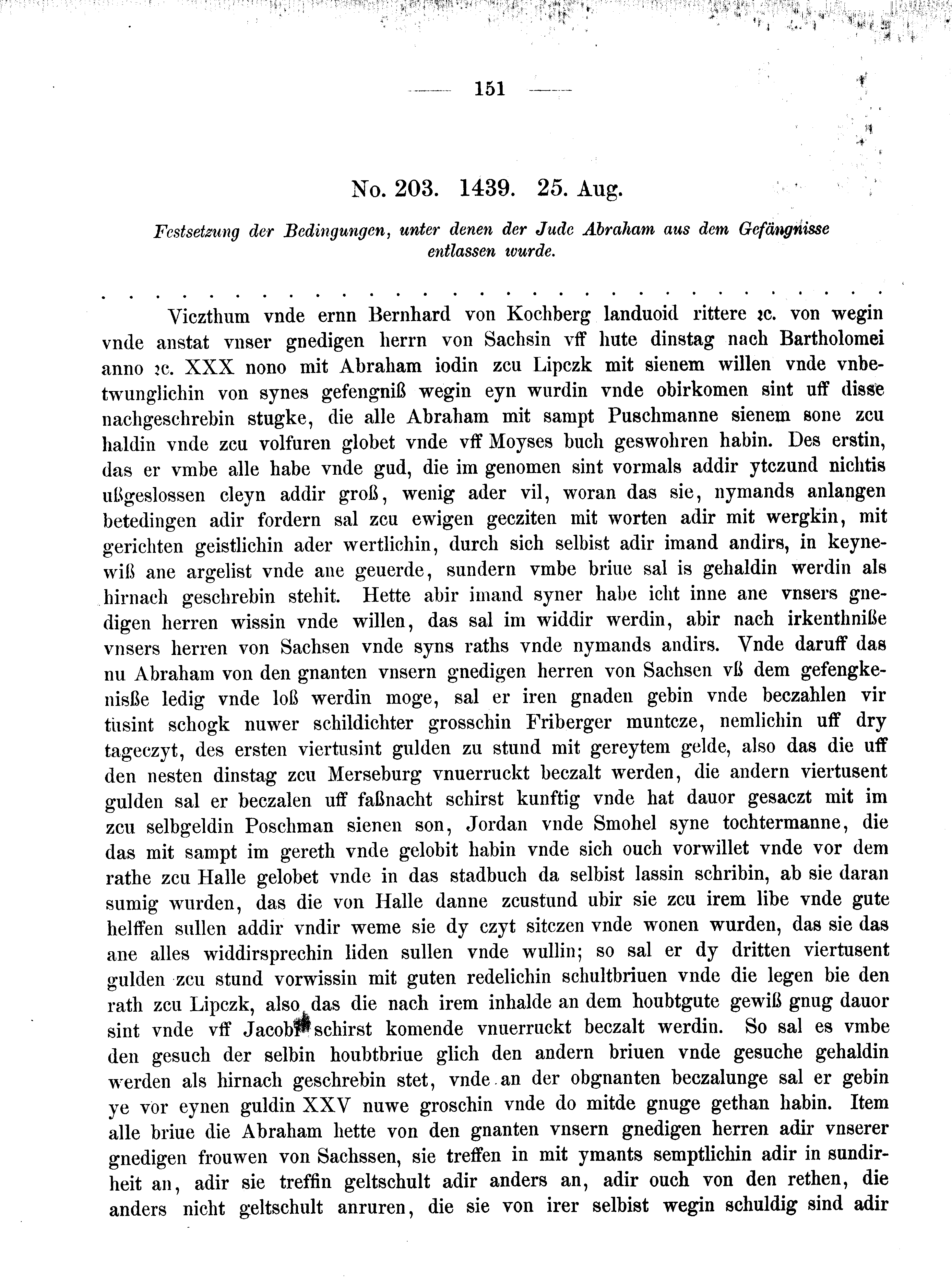 Historische Urkunde Seite 151 aus Band cds2_08