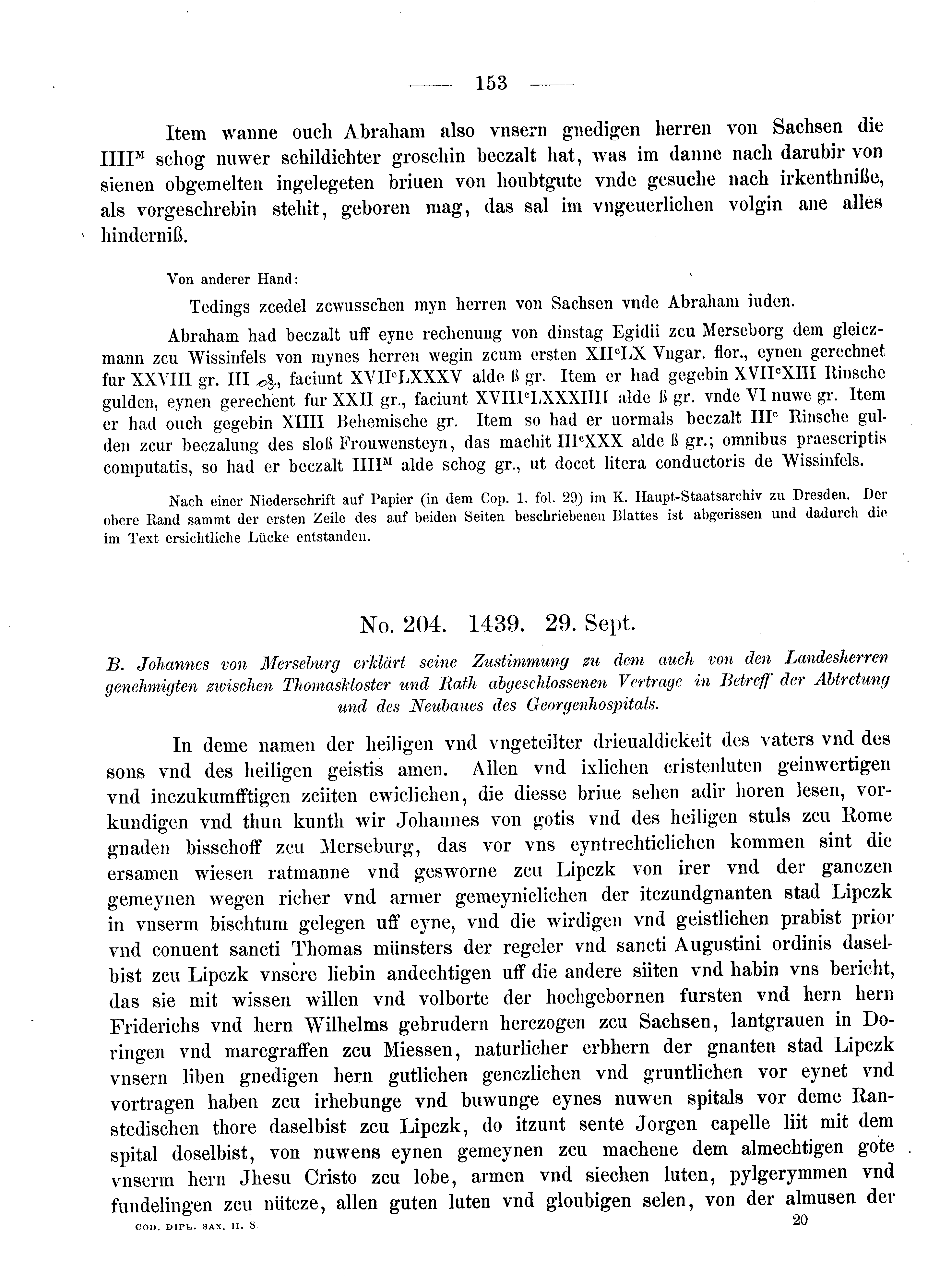 Historische Urkunde Seite 153 aus Band cds2_08