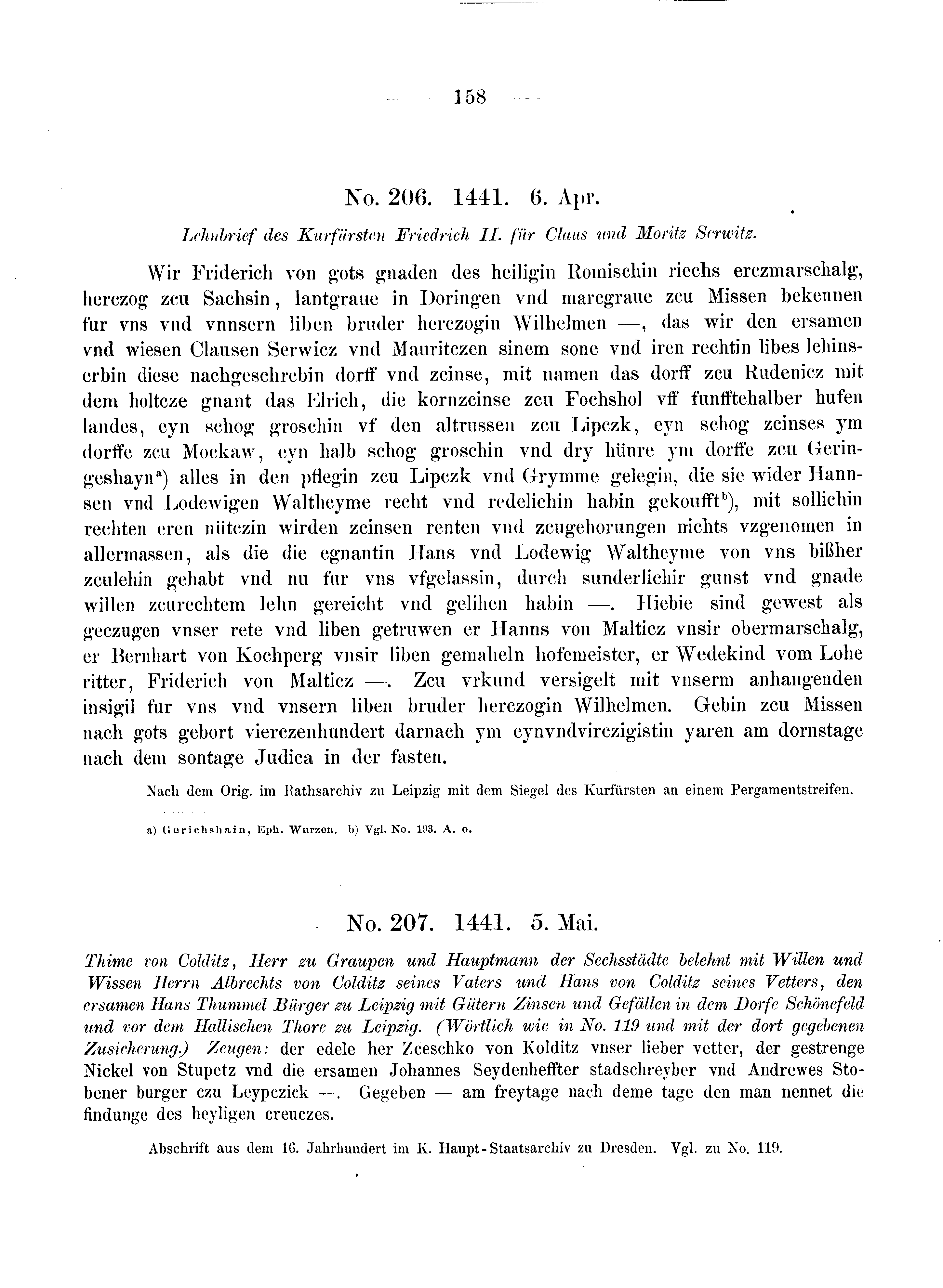 Historische Urkunde Seite 158 aus Band cds2_08