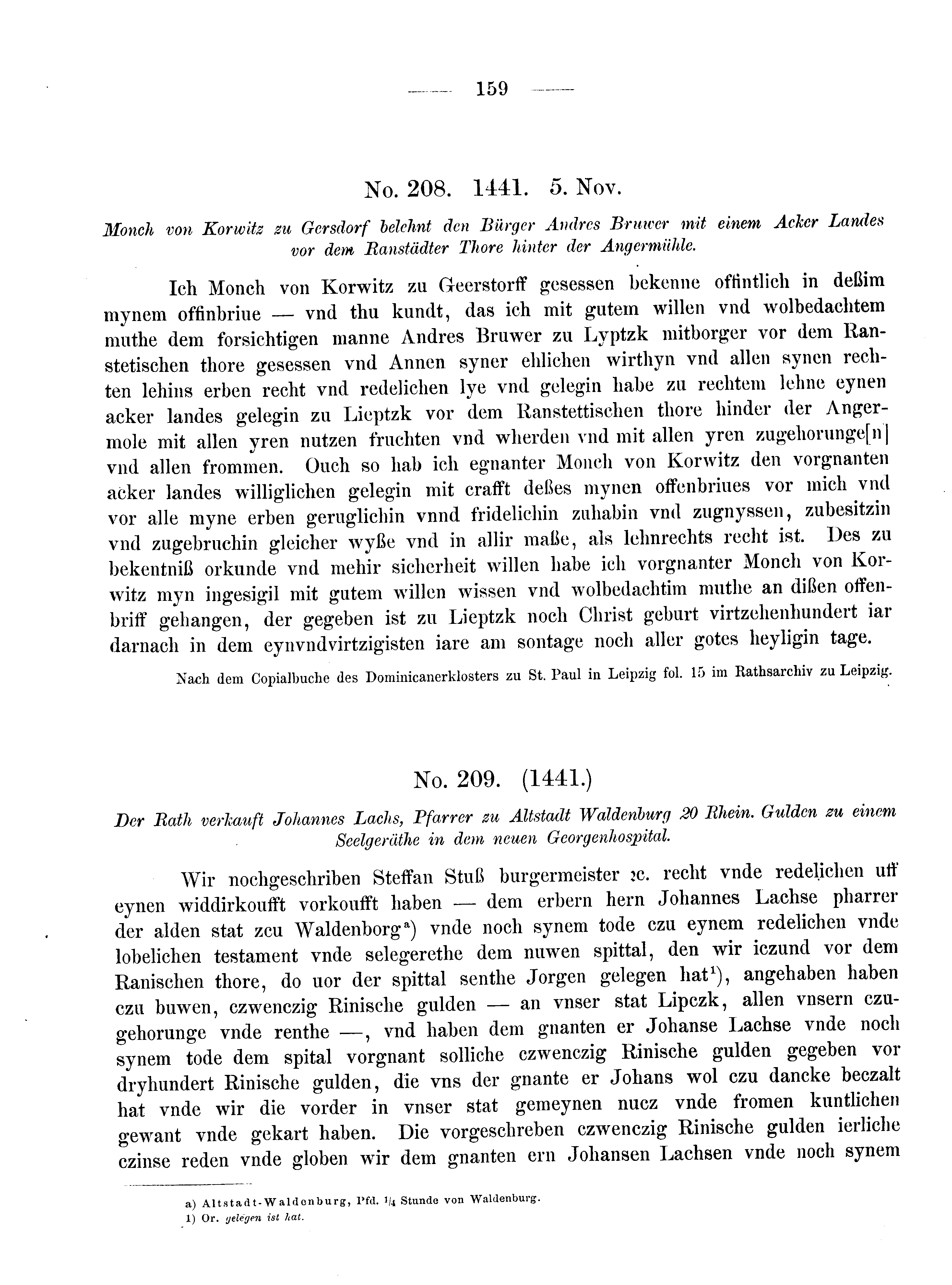 Historische Urkunde Seite 159 aus Band cds2_08